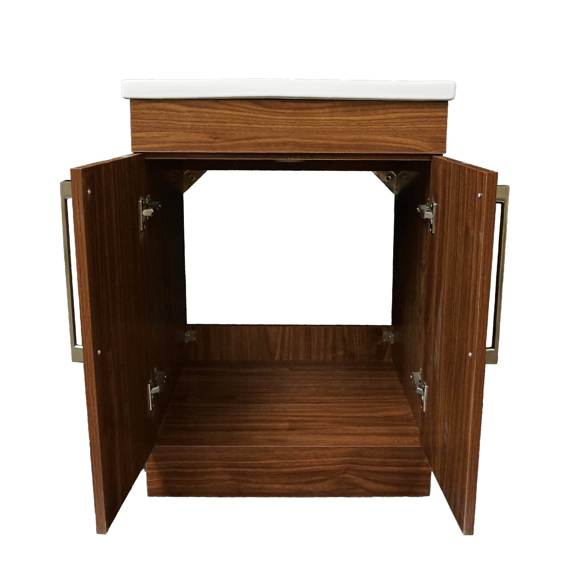 Oslo 24" W x 18" D x 33" H Vanity in Deep Peach Wood Finish with Ceramic Vanity Top - Dreamwerks