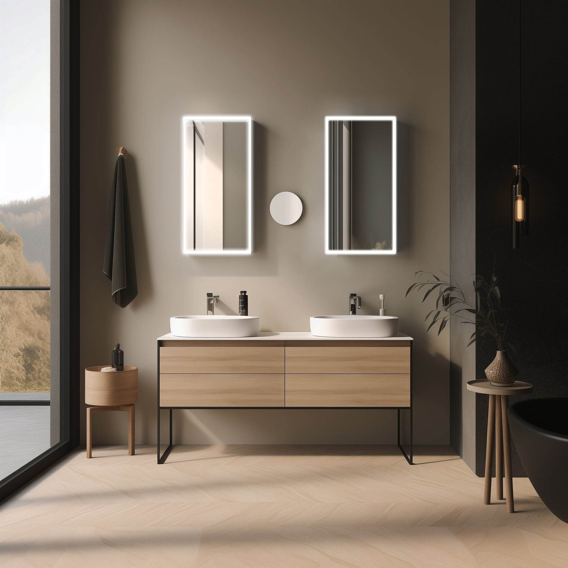 Dhalia LED Bathroom Medicine Cabinet with Defogger and Internal 3X Makeup Mirror - Available in 6 Sizes - Dreamwerks