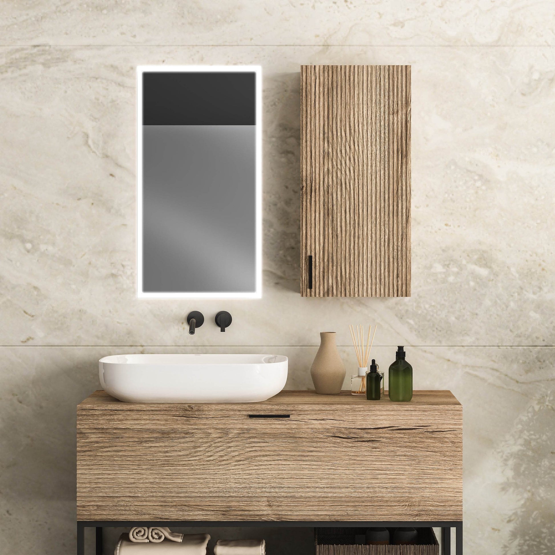 Dhalia LED Bathroom Medicine Cabinet with Defogger and Internal 3X Makeup Mirror - Available in 6 Sizes - Dreamwerks