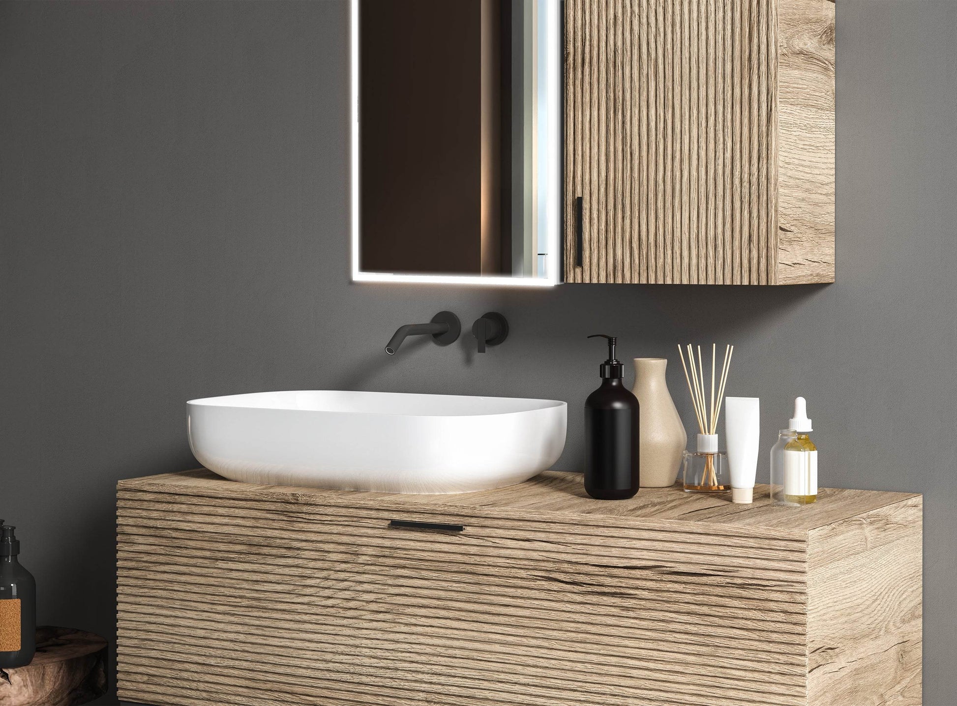 Dhalia LED Bathroom Medicine Cabinet with Defogger and Internal 3X Makeup Mirror - Available in 6 Sizes - Dreamwerks