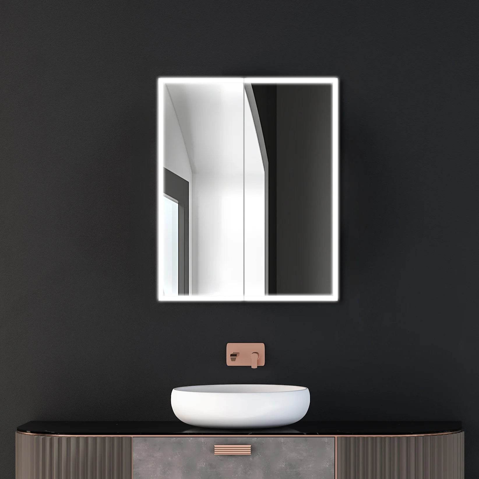 Dhalia LED Bathroom Medicine Cabinet with Defogger and Internal 3X Makeup Mirror - Available in 6 Sizes - Dreamwerks