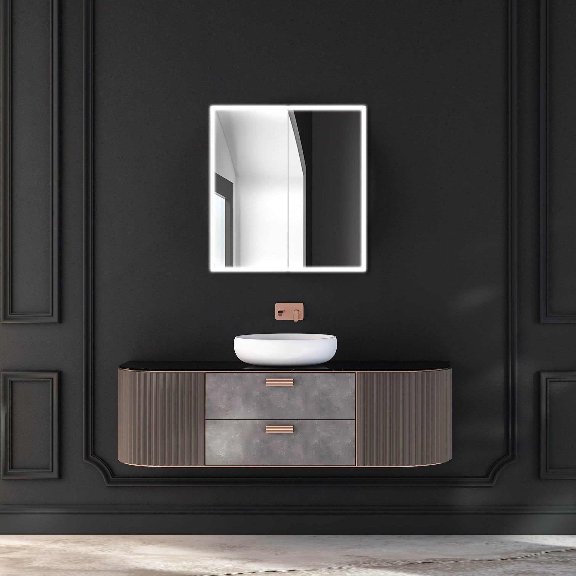 Dhalia LED Bathroom Medicine Cabinet with Defogger and Internal 3X Makeup Mirror - Available in 6 Sizes - Dreamwerks