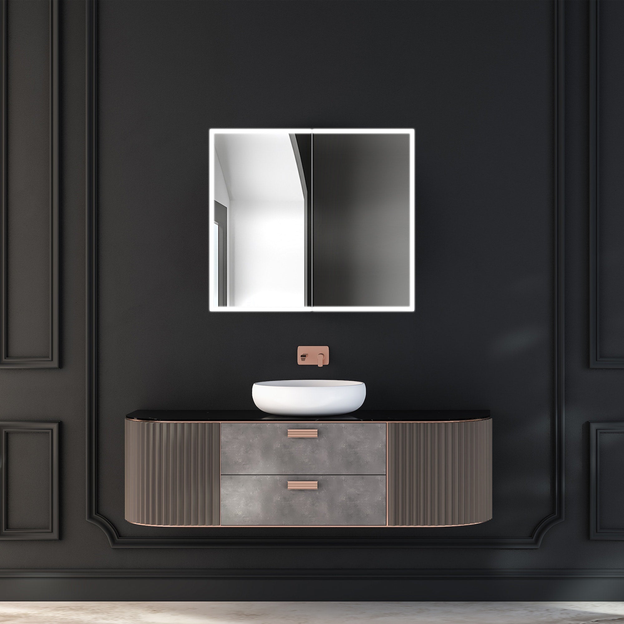 Dhalia LED Bathroom Medicine Cabinet with Defogger and Internal 3X Makeup Mirror - Available in 5 Sizes - Dreamwerks