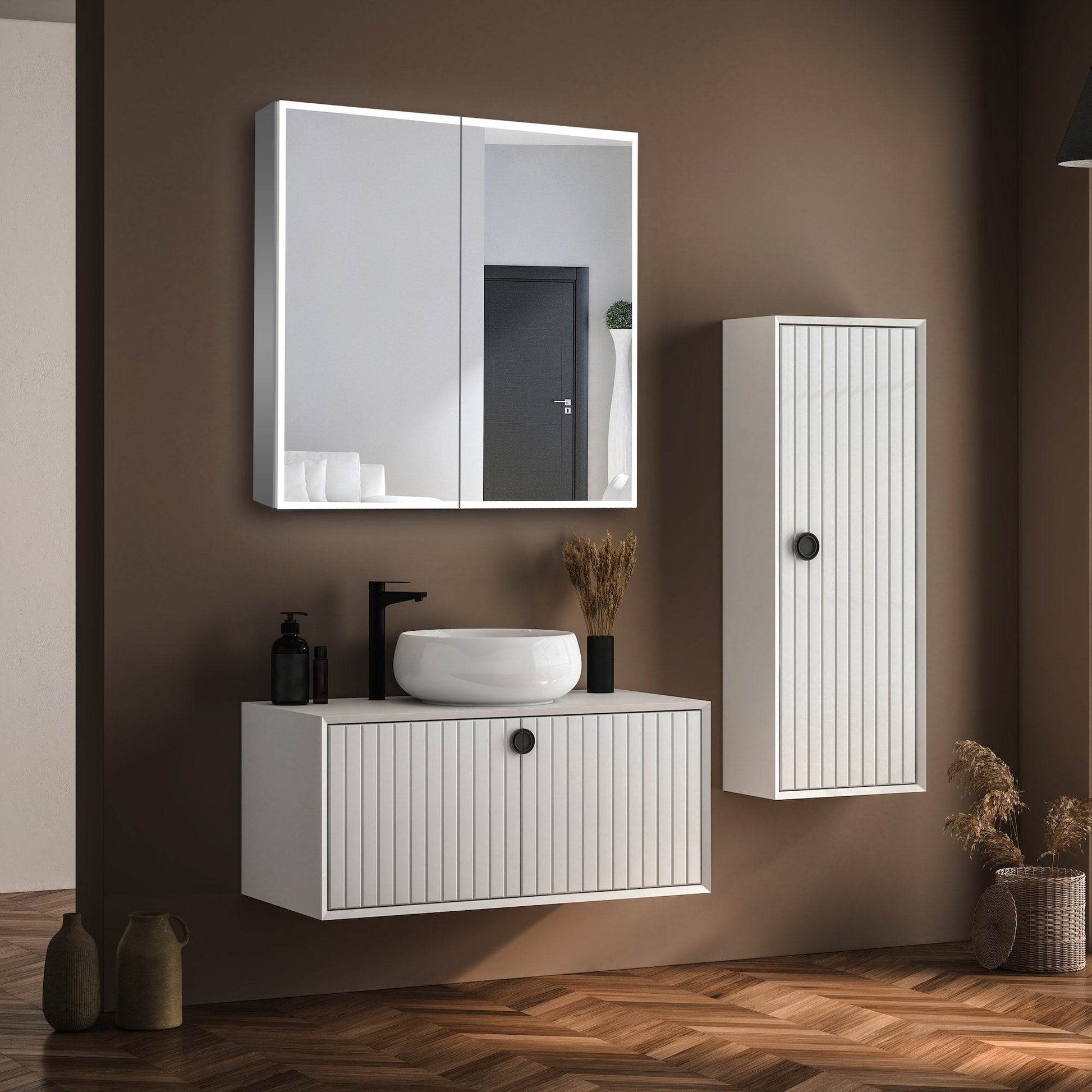 Dhalia LED Bathroom Medicine Cabinet with Defogger and Internal 3X Makeup Mirror - Available in 6 Sizes - Dreamwerks