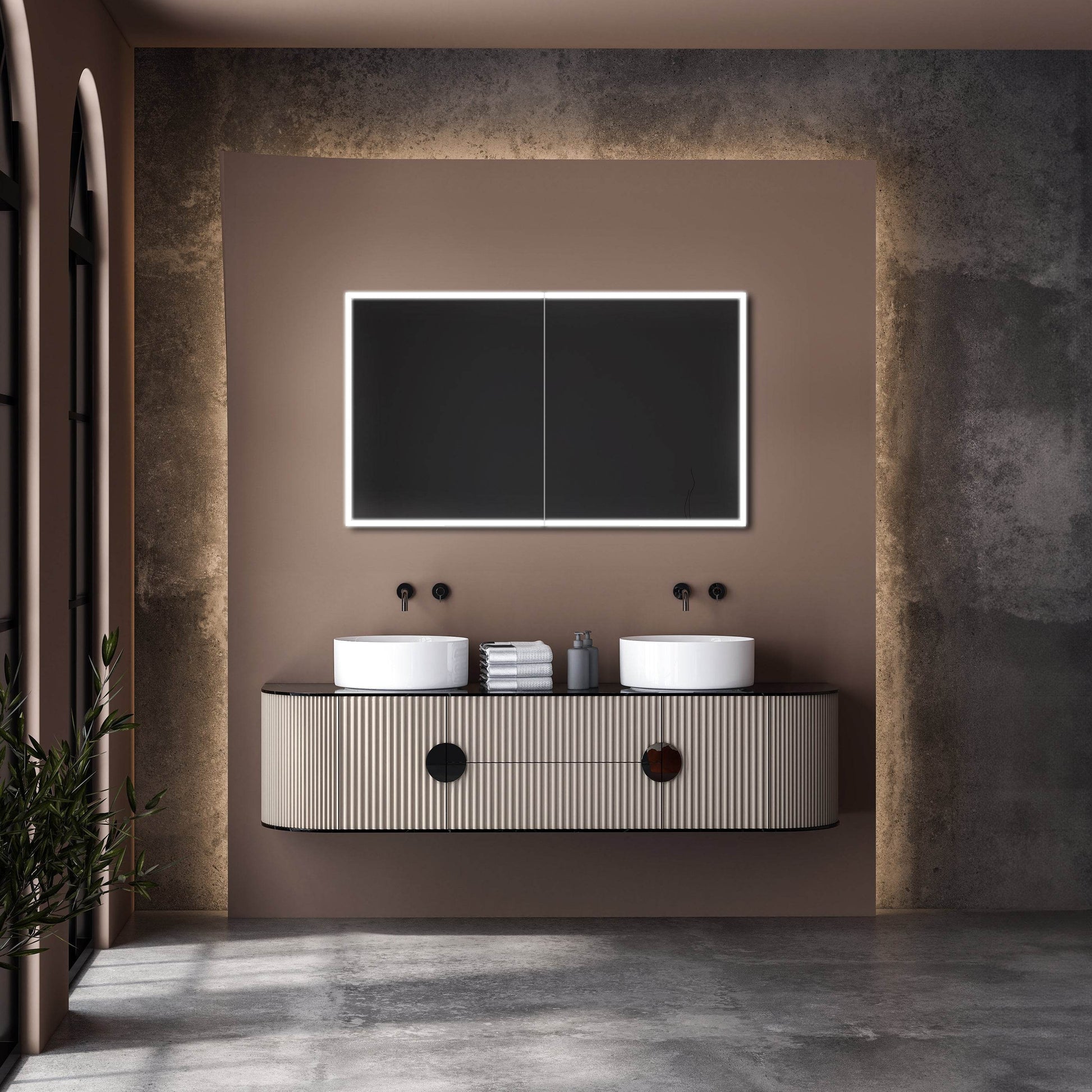 Dhalia LED Bathroom Medicine Cabinet with Defogger and Internal 3X Makeup Mirror - Available in 6 Sizes - Dreamwerks