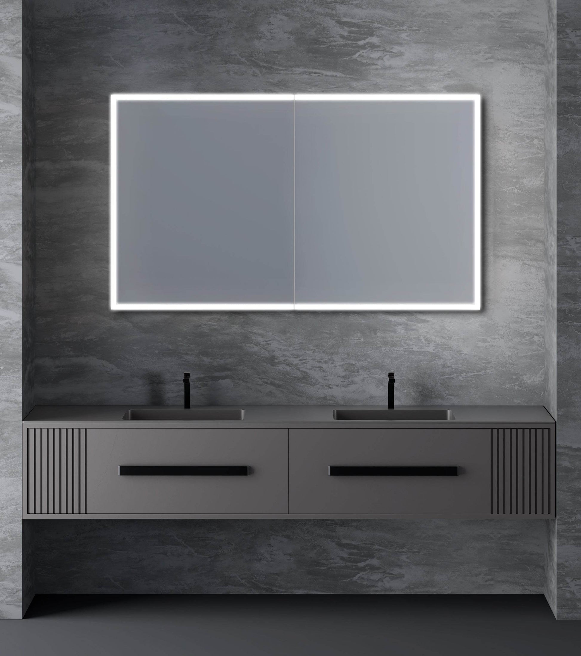 Dhalia LED Bathroom Medicine Cabinet with Defogger and Internal 3X Makeup Mirror - Available in 6 Sizes - Dreamwerks