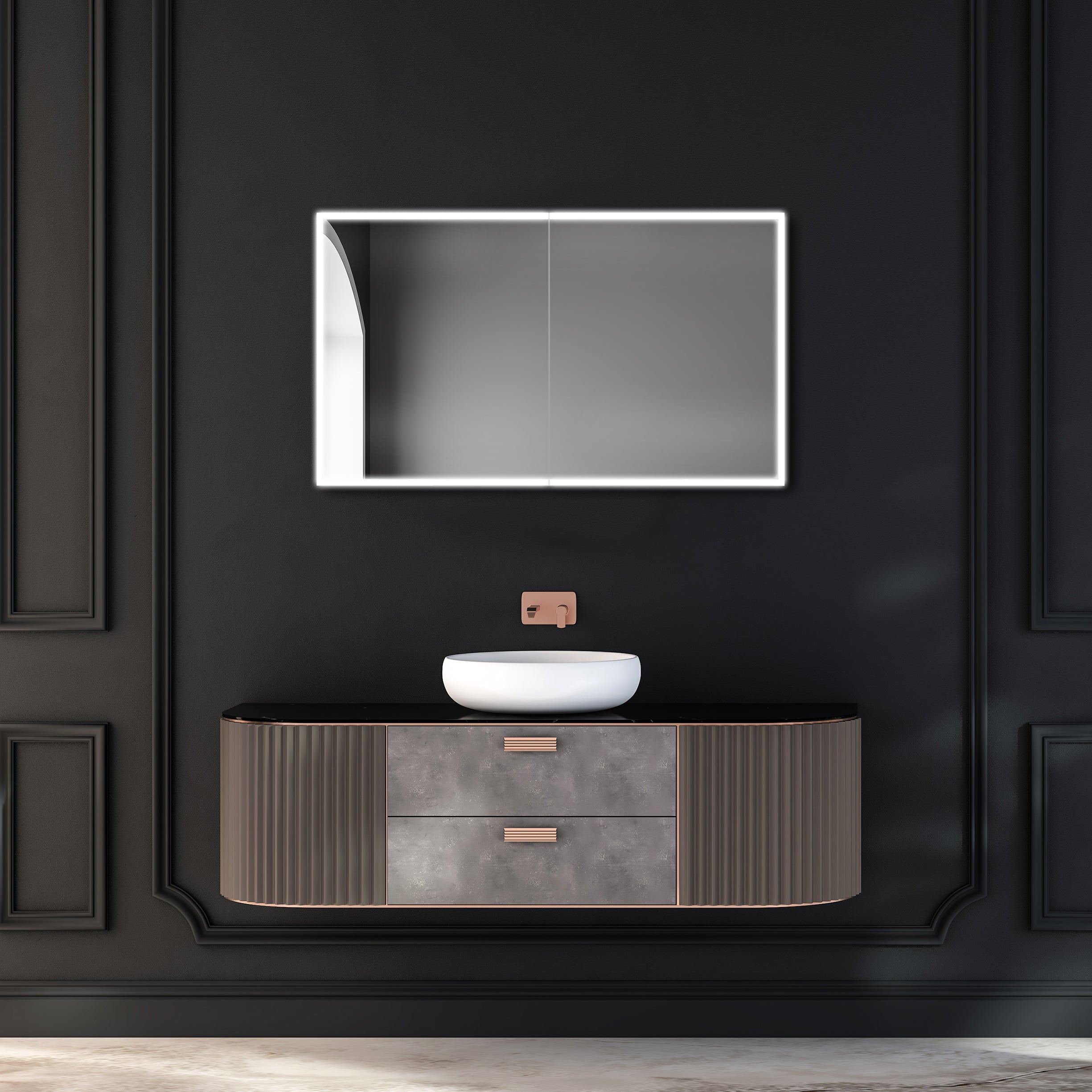 Dhalia LED Bathroom Medicine Cabinet with Defogger and Internal 3X Makeup Mirror - Available in 5 Sizes - Dreamwerks