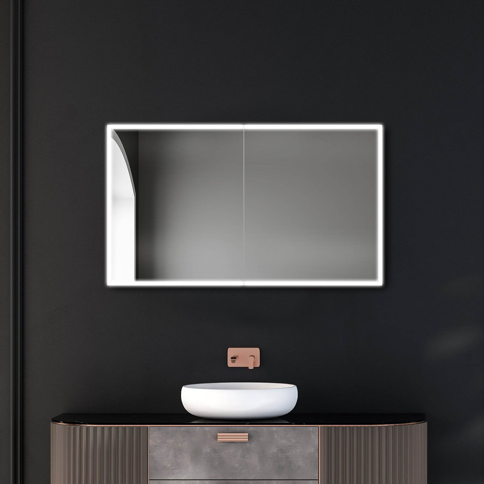 Dhalia LED Bathroom Medicine Cabinet with Defogger and Internal 3X Makeup Mirror - Available in 6 Sizes - Dreamwerks