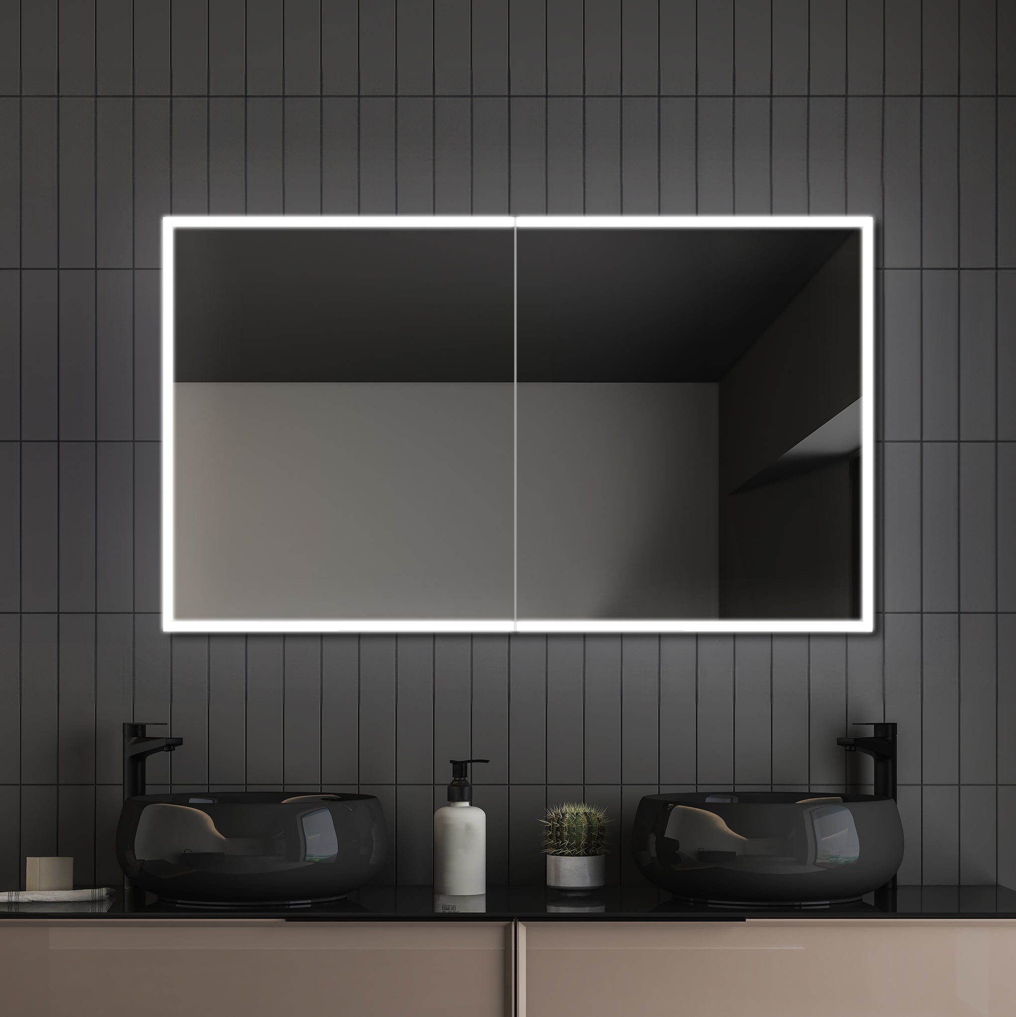 Dhalia LED Bathroom Medicine Cabinet with Defogger and Internal 3X Makeup Mirror - Available in 5 Sizes - Dreamwerks