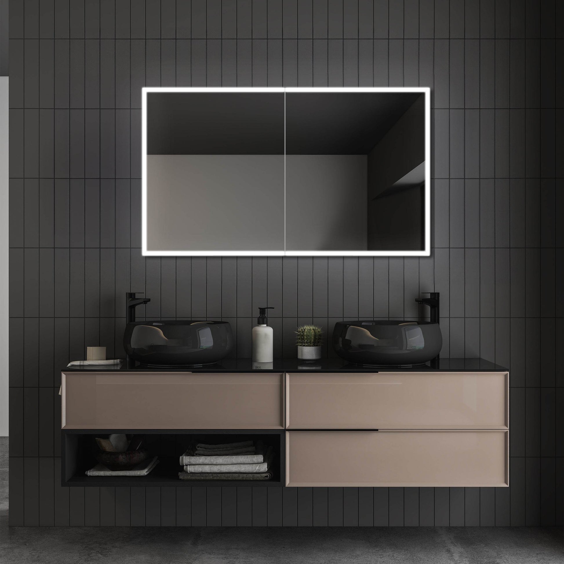 Dhalia LED Bathroom Medicine Cabinet with Defogger and Internal 3X Makeup Mirror - Available in 6 Sizes - Dreamwerks