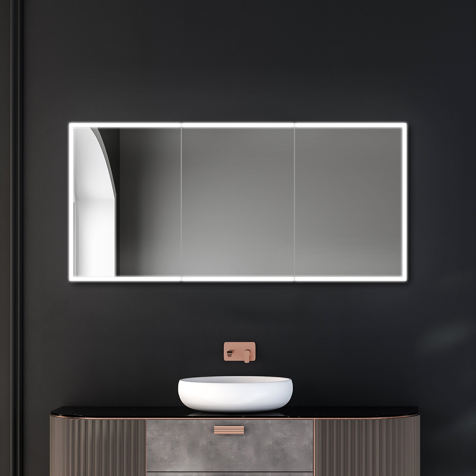 Dhalia LED Bathroom Medicine Cabinet with Defogger and Internal 3X Makeup Mirror - Available in 5 Sizes - Dreamwerks