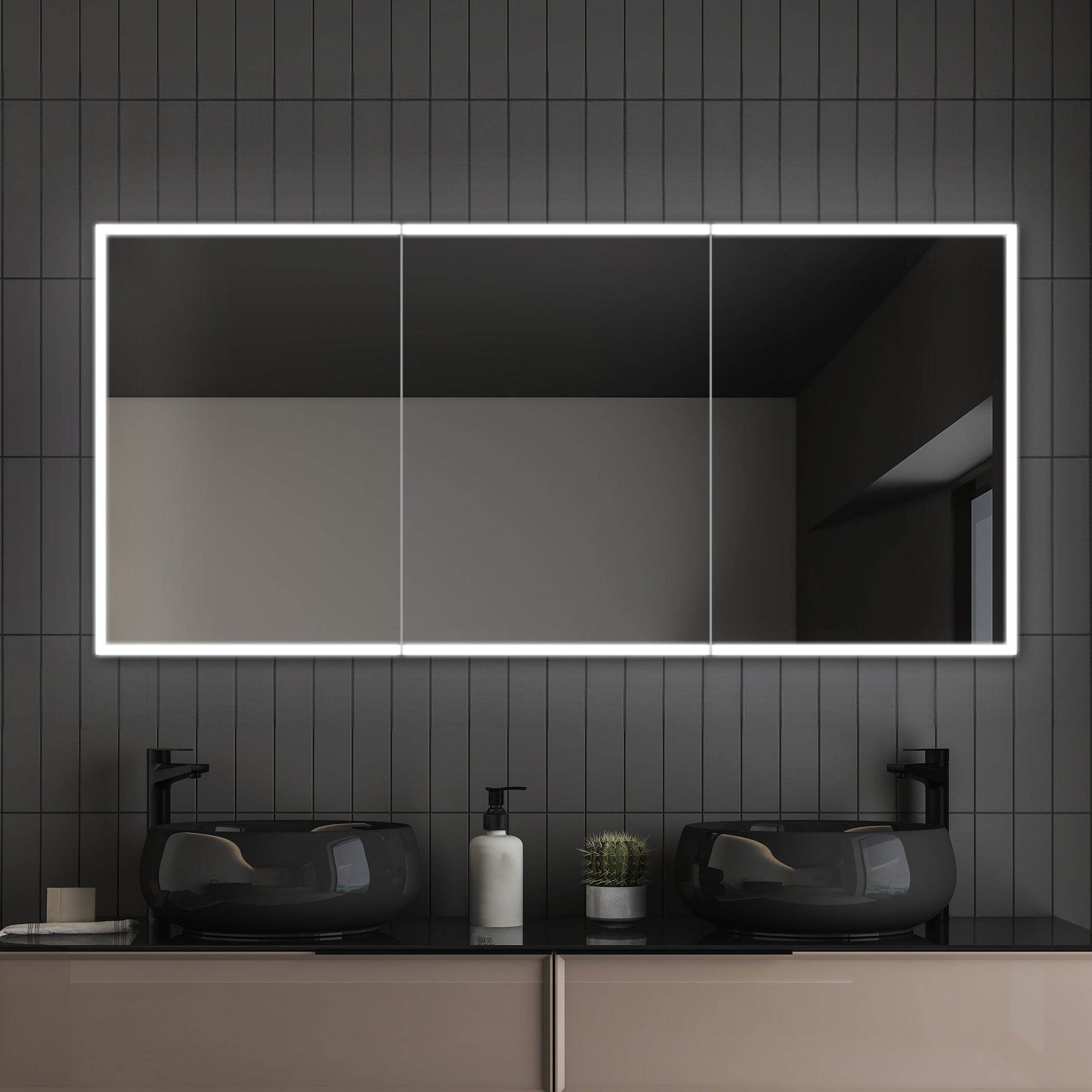 Dhalia LED Bathroom Medicine Cabinet with Defogger and Internal 3X Makeup Mirror - Available in 5 Sizes - Dreamwerks