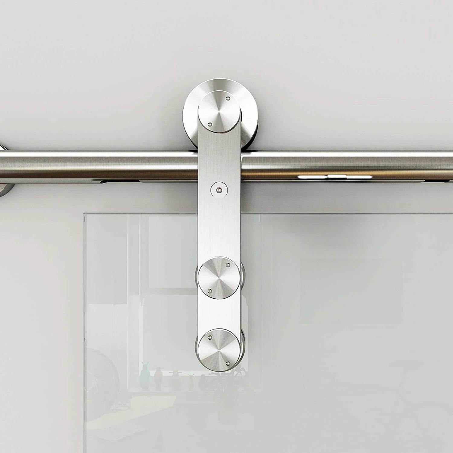 Dreamwerks 40 in. W X 79 in. H Sliding Glass Door with SS Pulley - Dreamwerks