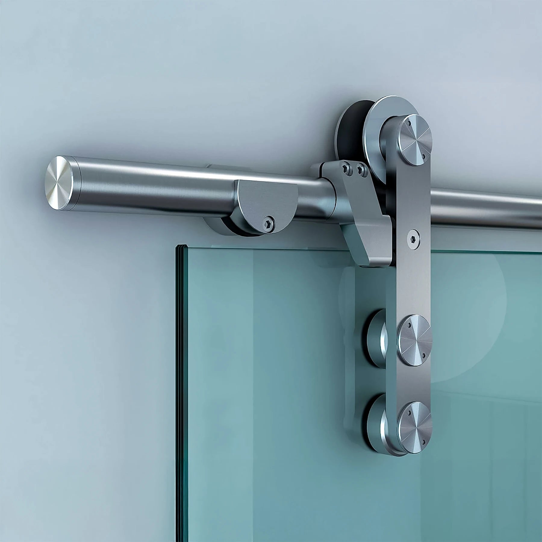 Dreamwerks 40 in. W X 79 in. H Sliding Glass Door with SS Pulley