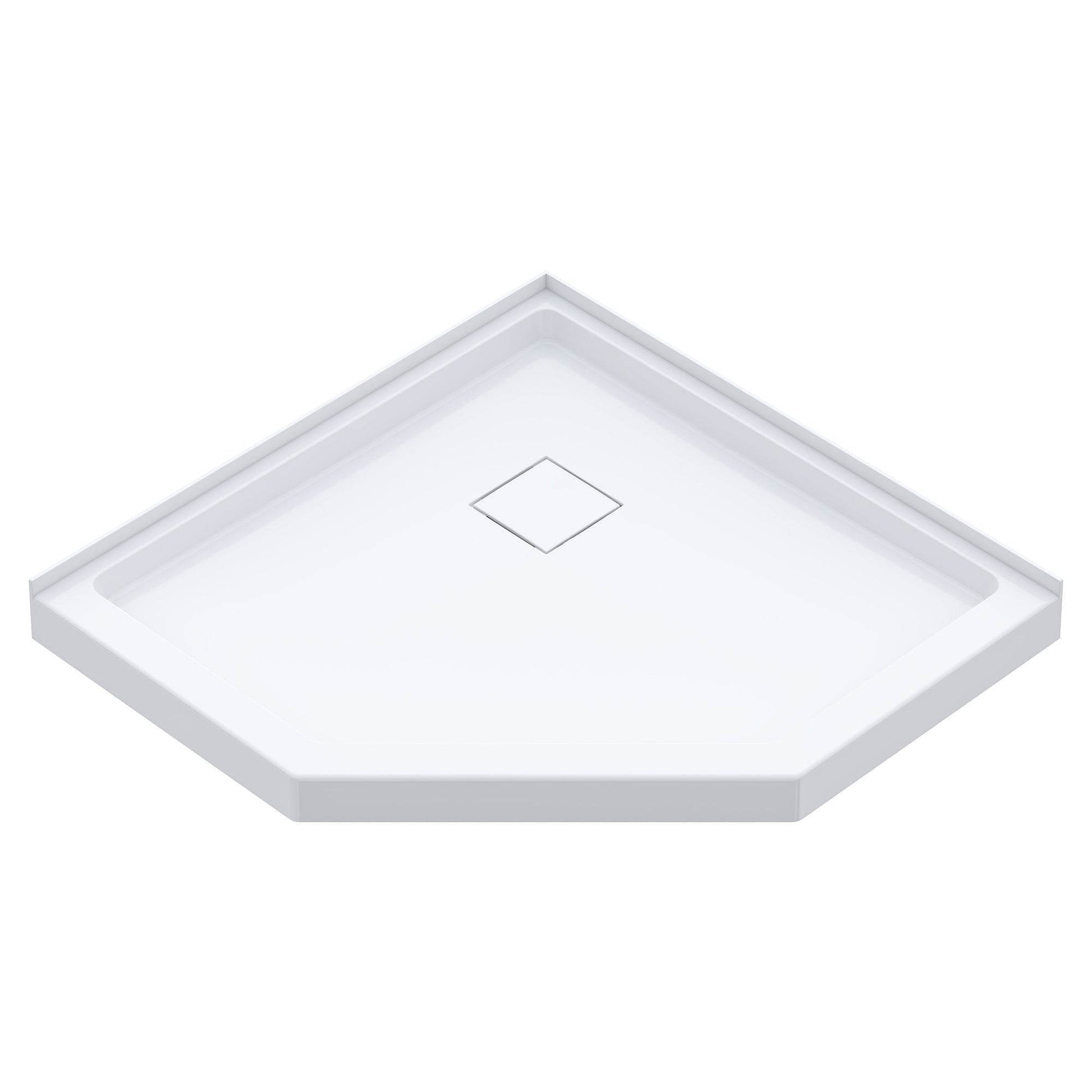 Capri 38 in. W x 38 in. D x 79 in. H Neo Angle Brushed Nickel Shower Kit - Dreamwerks