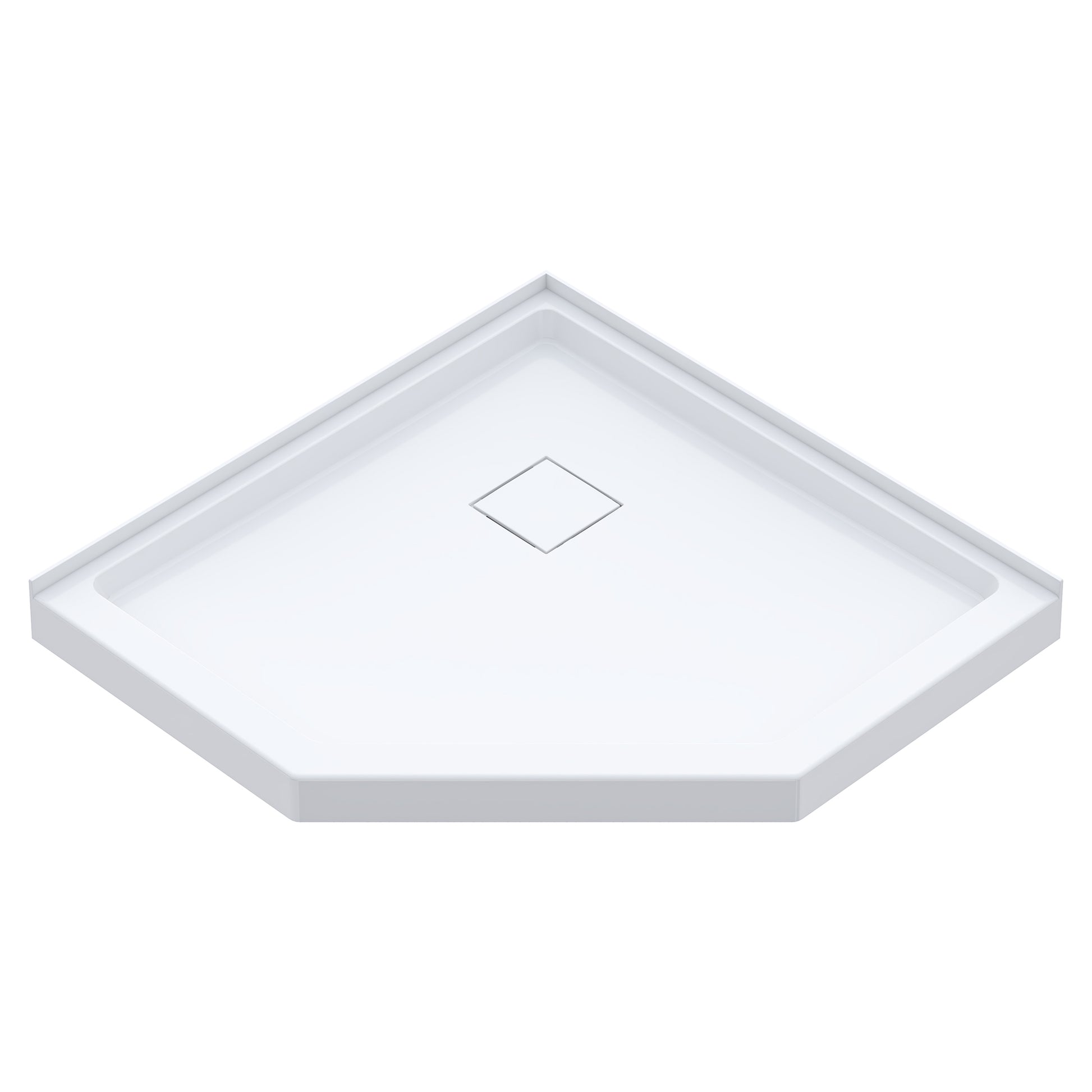 Corner shower tray on a white background