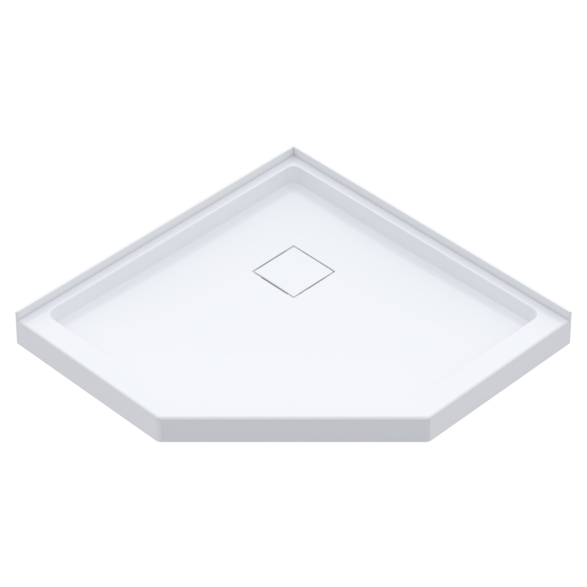 Corner shower tray on a white background