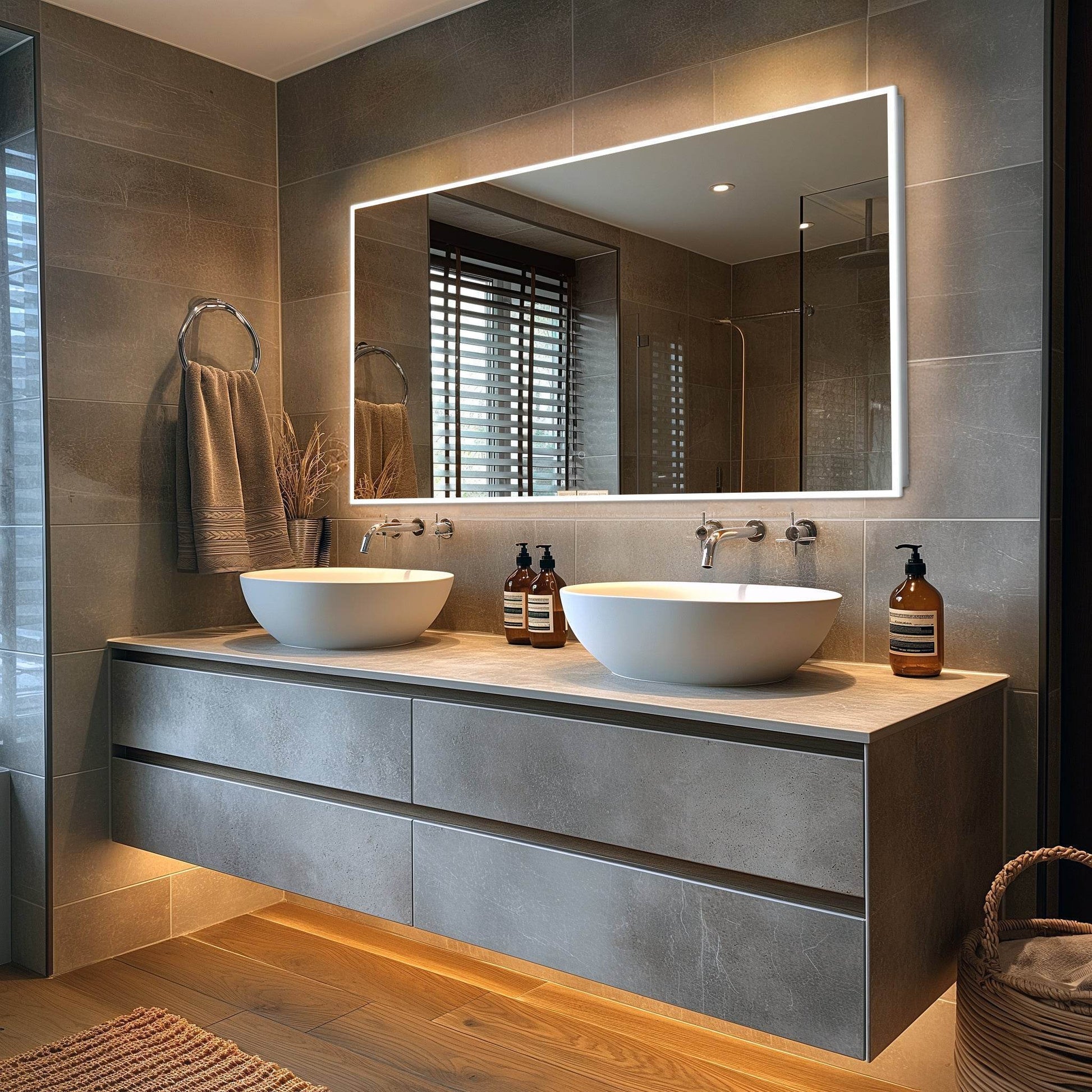 Camila Frameless LED Mirror with Defogger and Integrated Touch Switch - Available in 4 Sizes - Dreamwerks