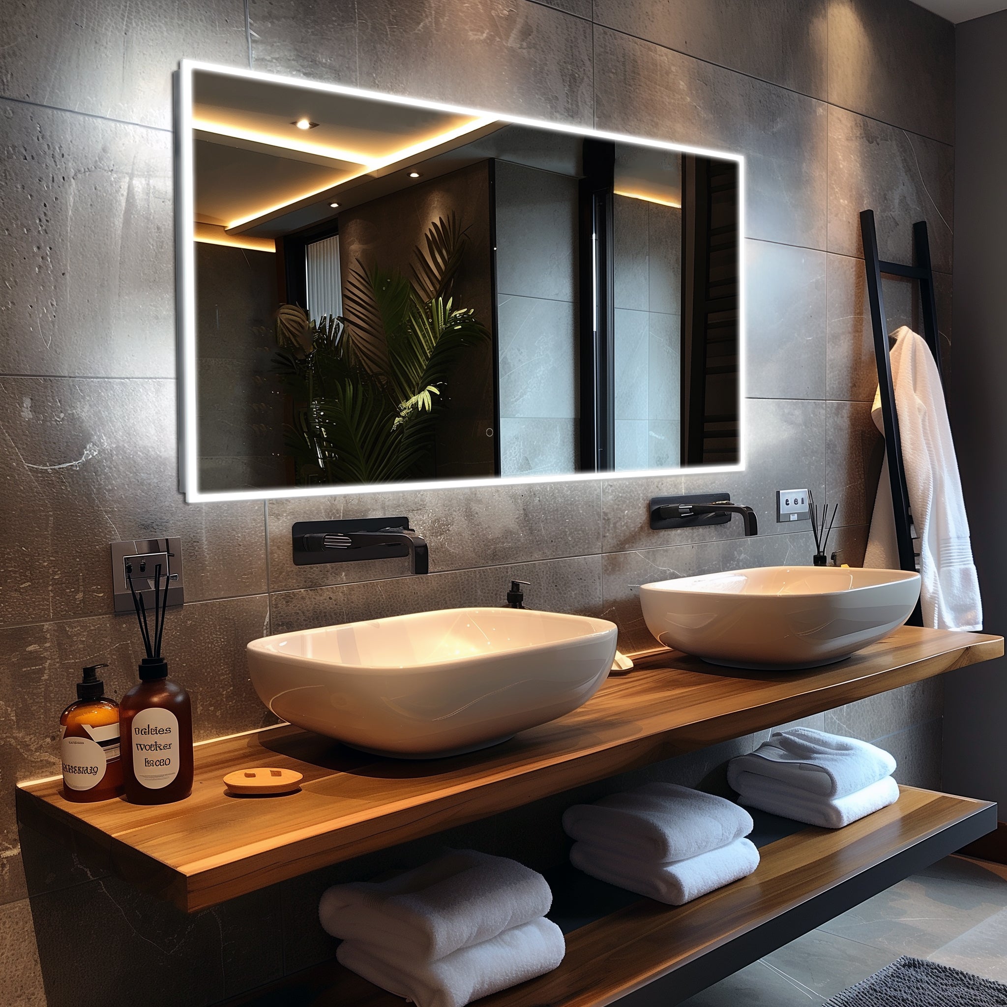 Camila Frameless LED Mirror with Defogger and Integrated Touch Switch - Available in 4 Sizes