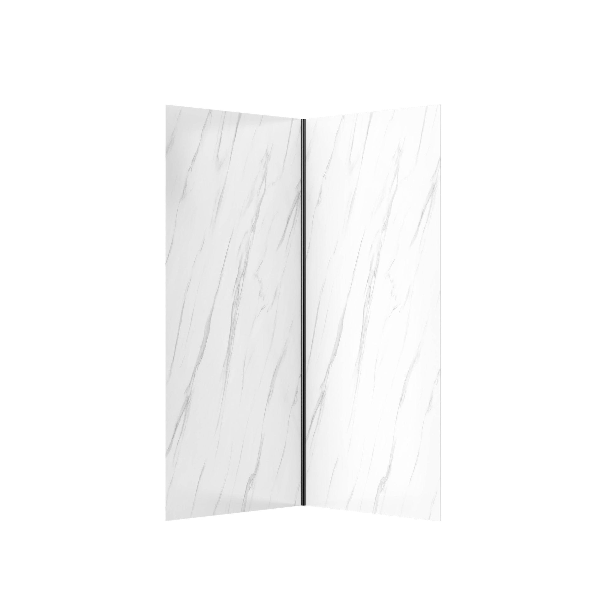 Monaco 36 in. W x 36 in. D x 75 in. H Round Black Shower Kit - Dreamwerks