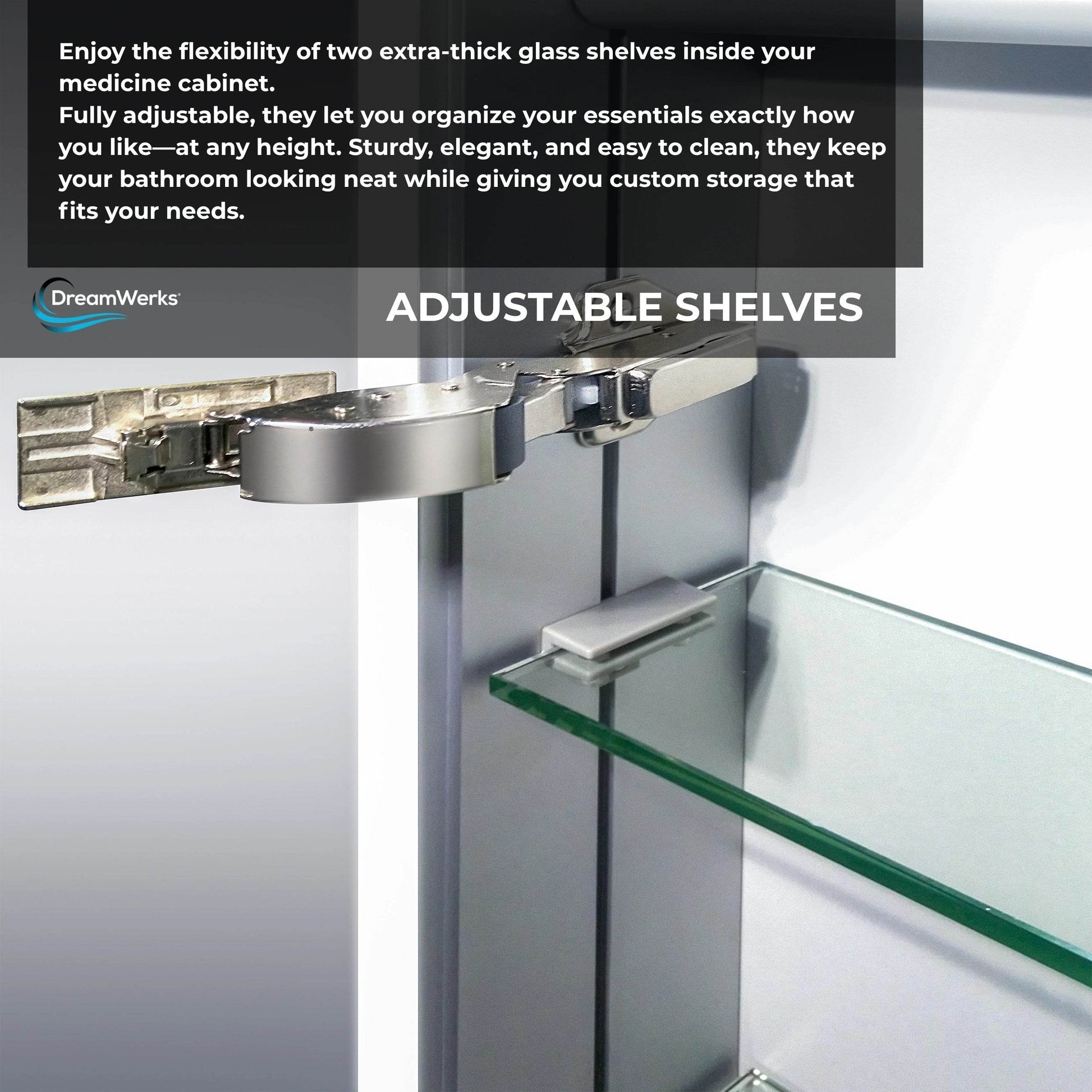 Dhalia LED Bathroom Medicine Cabinet with Defogger and Internal 3X Makeup Mirror - Available in 6 Sizes - Dreamwerks