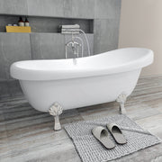 Bañera ovalada con patas de garra de acrílico de 5,5 pies de Dreamwerks