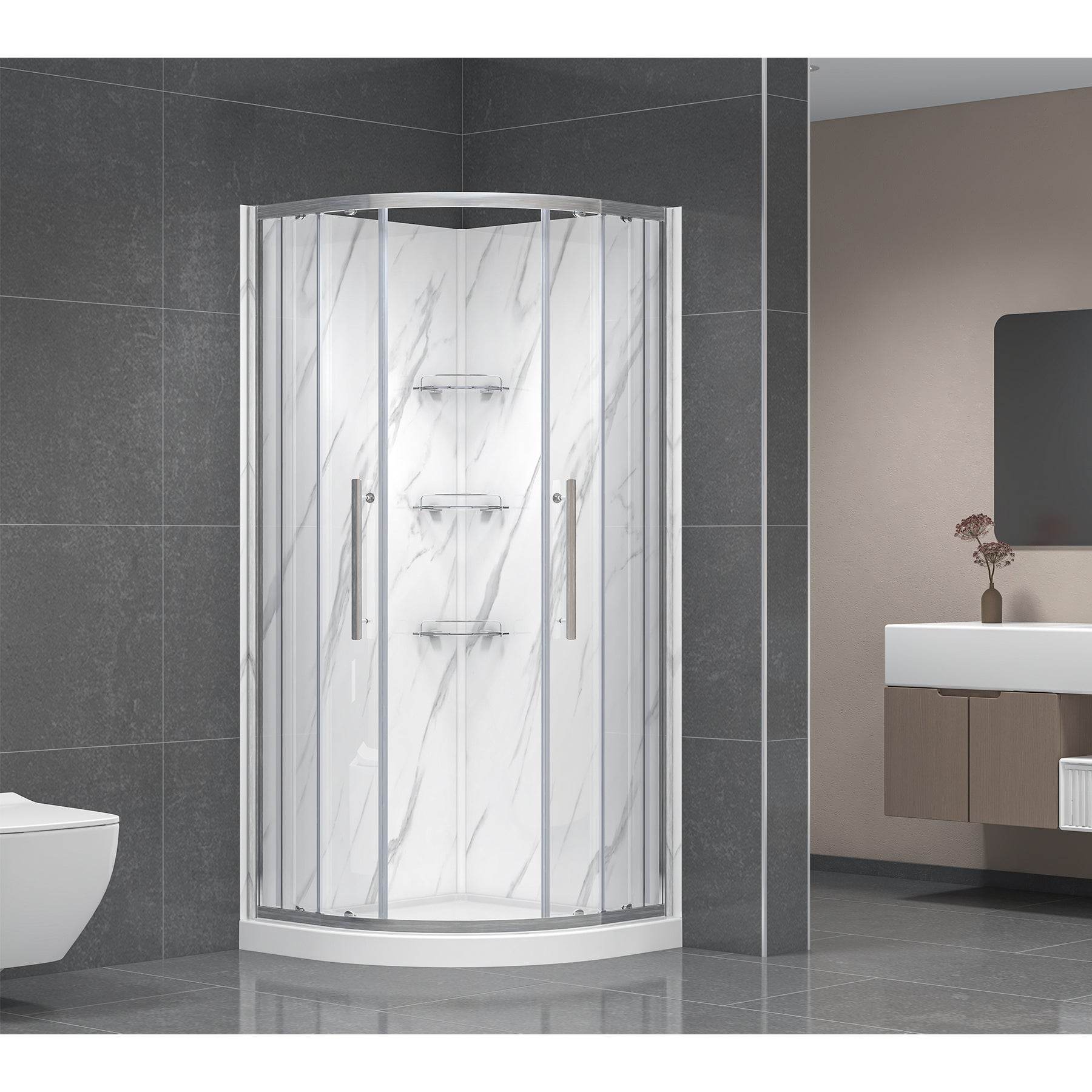 Monaco modern black, chrome, or brushed nickel shower kit to transform your bathroom style - Dreamwerks
