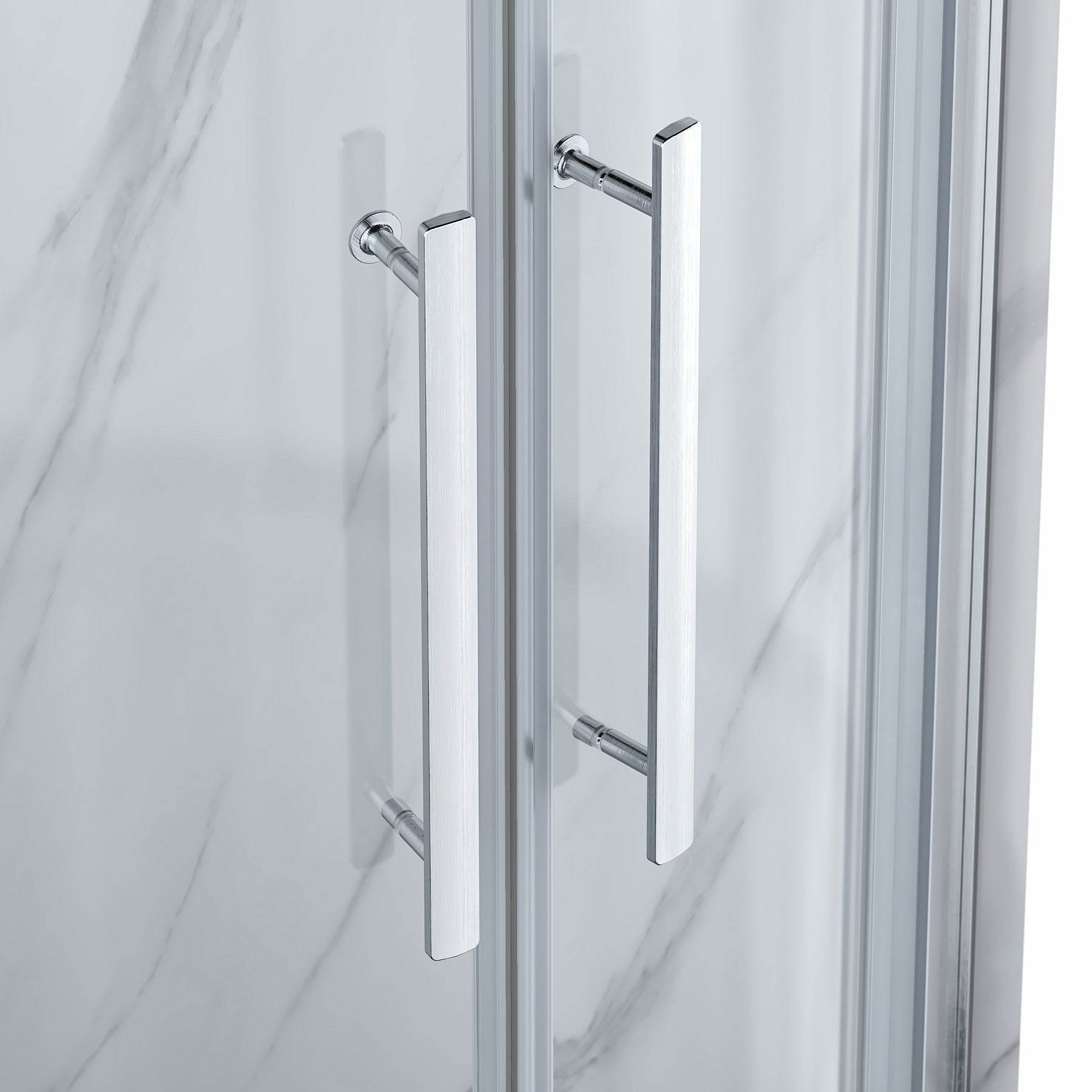 Monaco 36 in. W x 36 in. D x 75 in. H Round Brushed Nickel Shower Kit - Dreamwerks