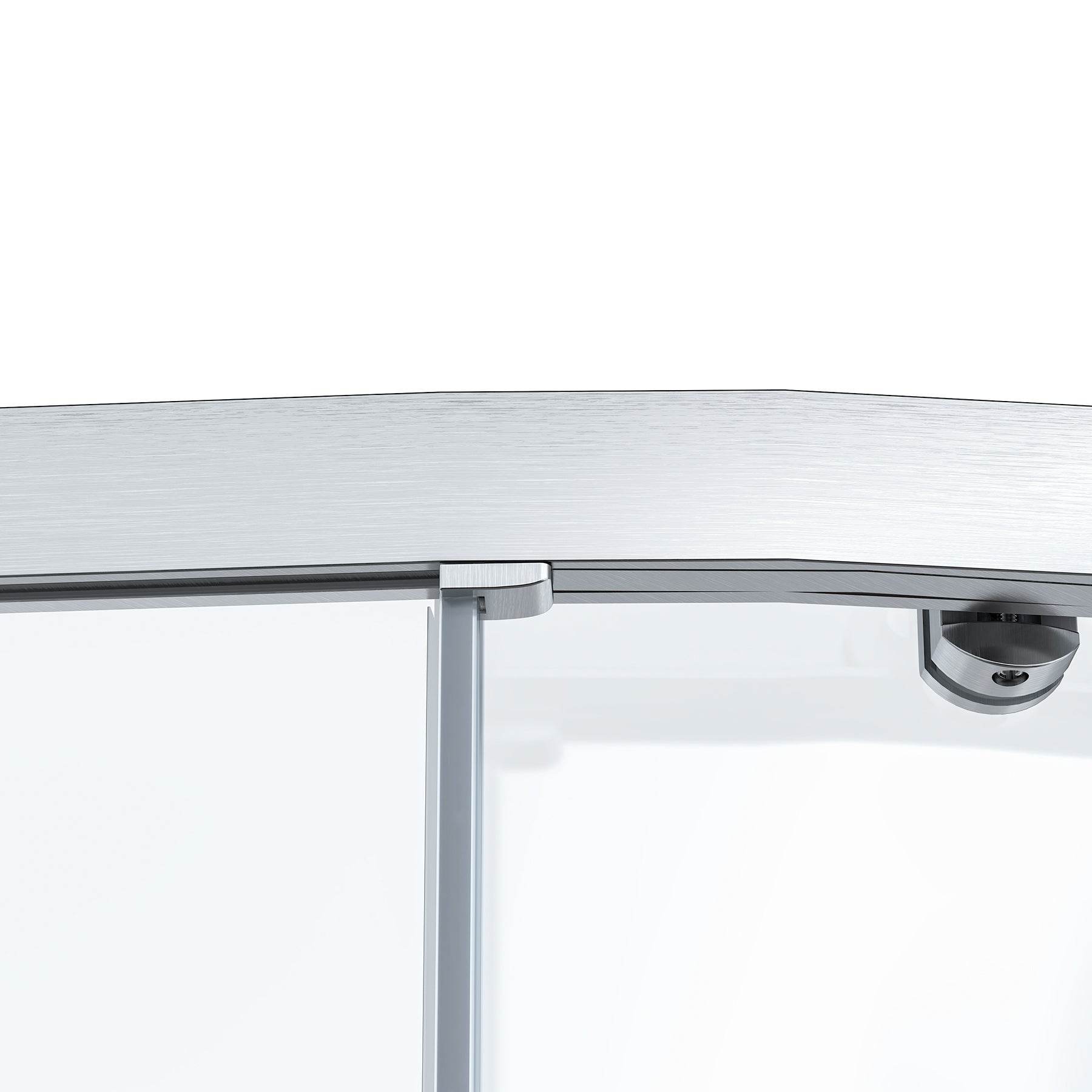 Monaco 36 in. W x 36 in. D x 75 in. H Round Brushed Nickel Shower Kit - Dreamwerks