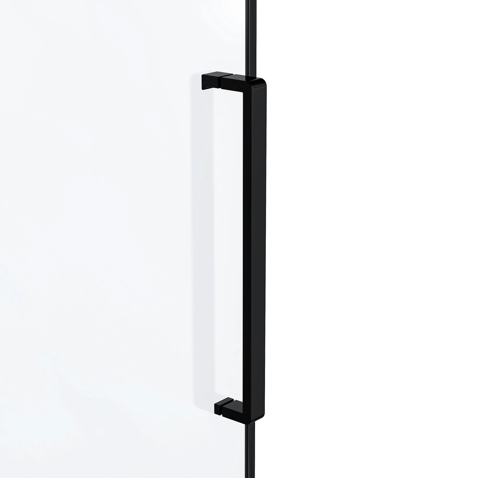 Black rectangular handle on a white background