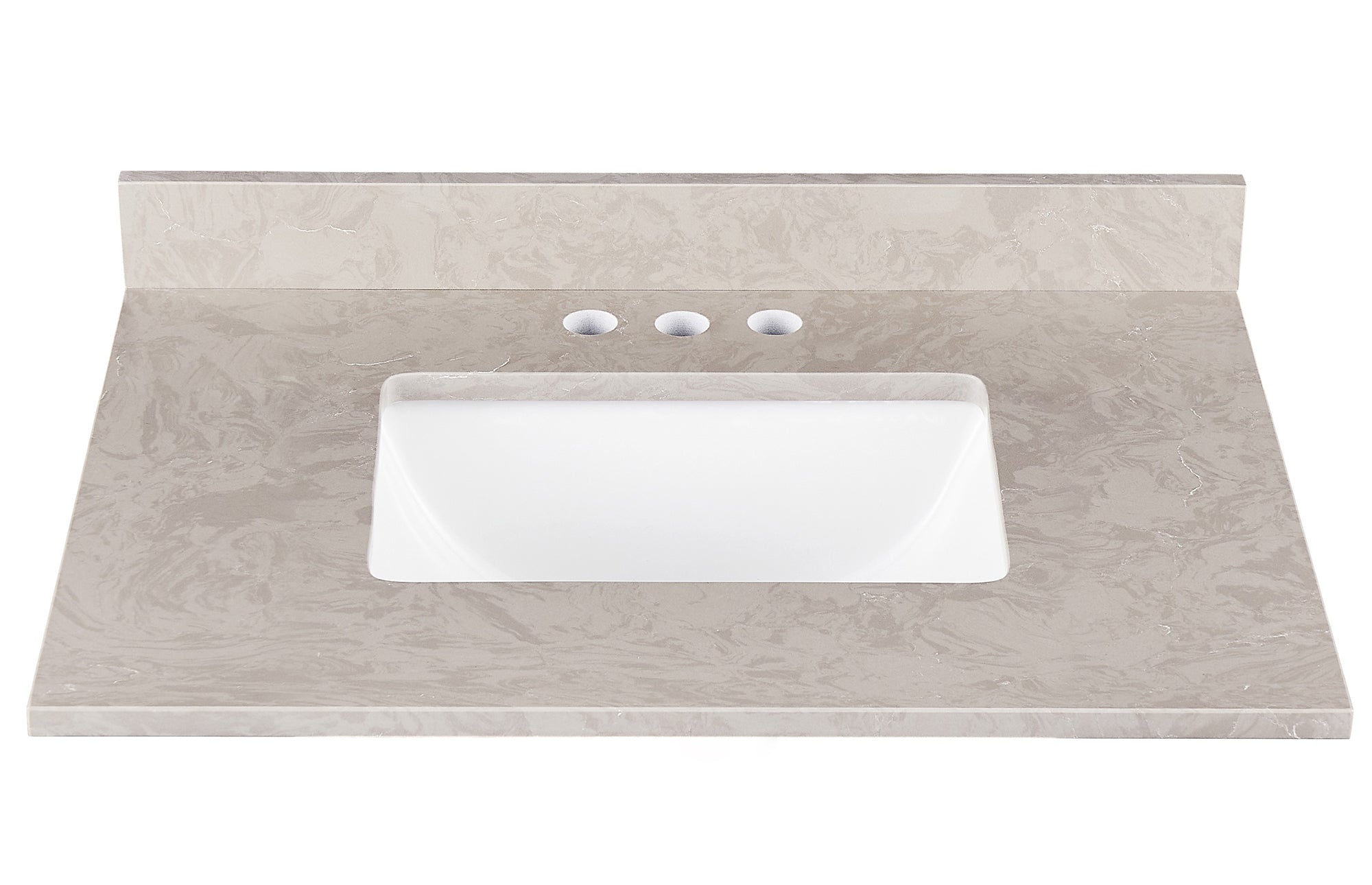 Amalfi 31"W x 22"D Ascot White Engineered Marble Vanity Top with Rectangular Undermount Bowl