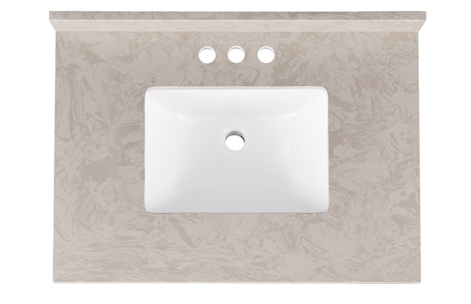 Amalfi 31"W x 22"D Ascot White Engineered Marble Vanity Top with Rectangular Undermount Bowl