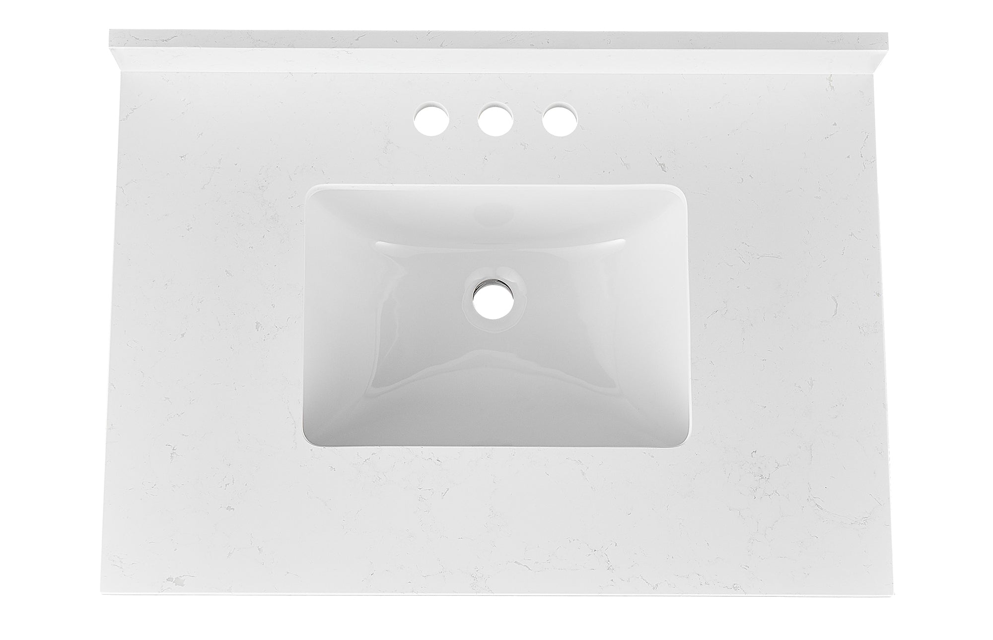 Amalfi 31"W x 22"D Ascot White Engineered Marble Vanity Top with Rectangular Undermount Bowl