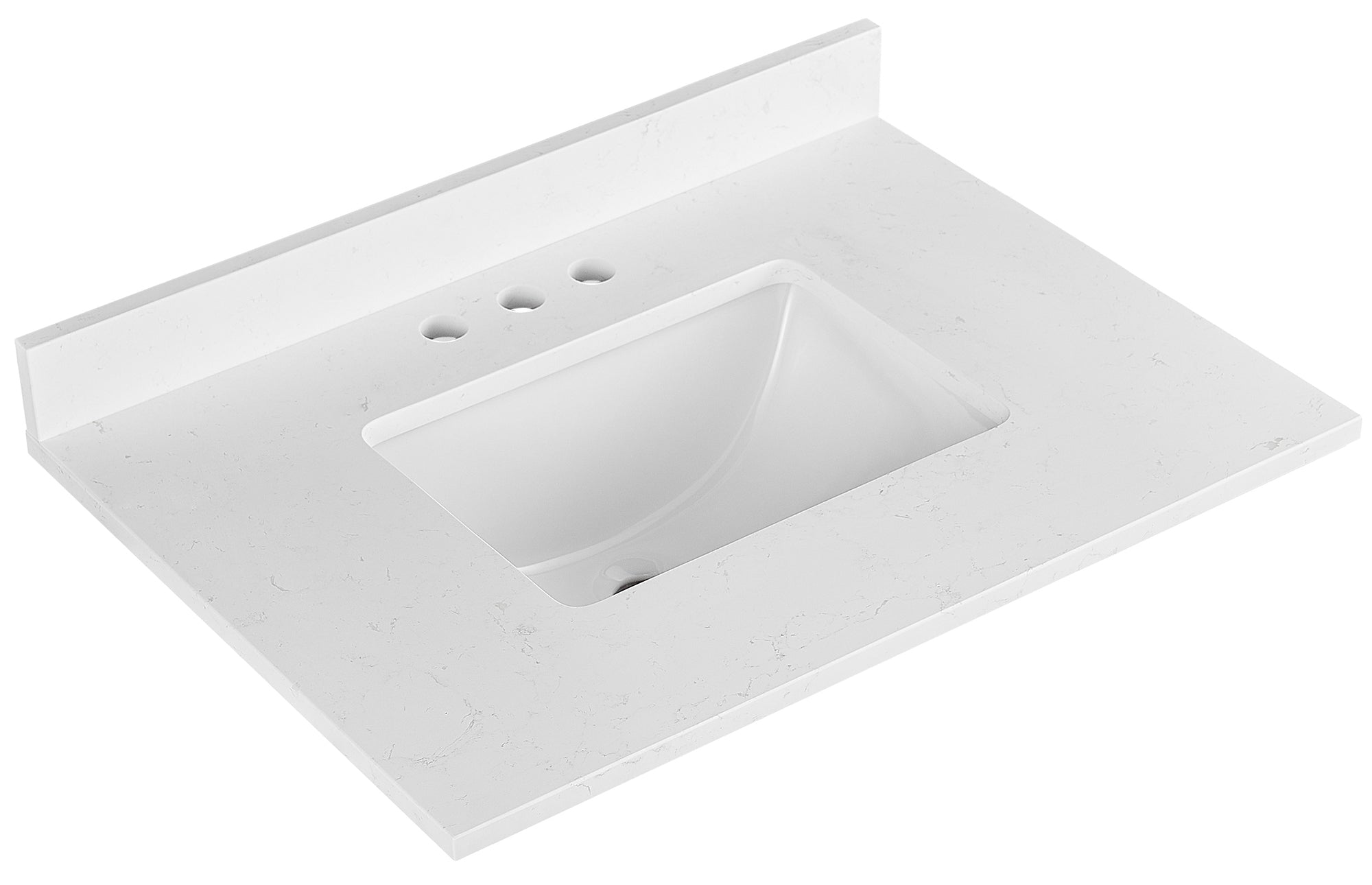 Amalfi 25"W x 22"D Ascot White Engineered Marble Vanity Top with Rectangular Undermount Bowl