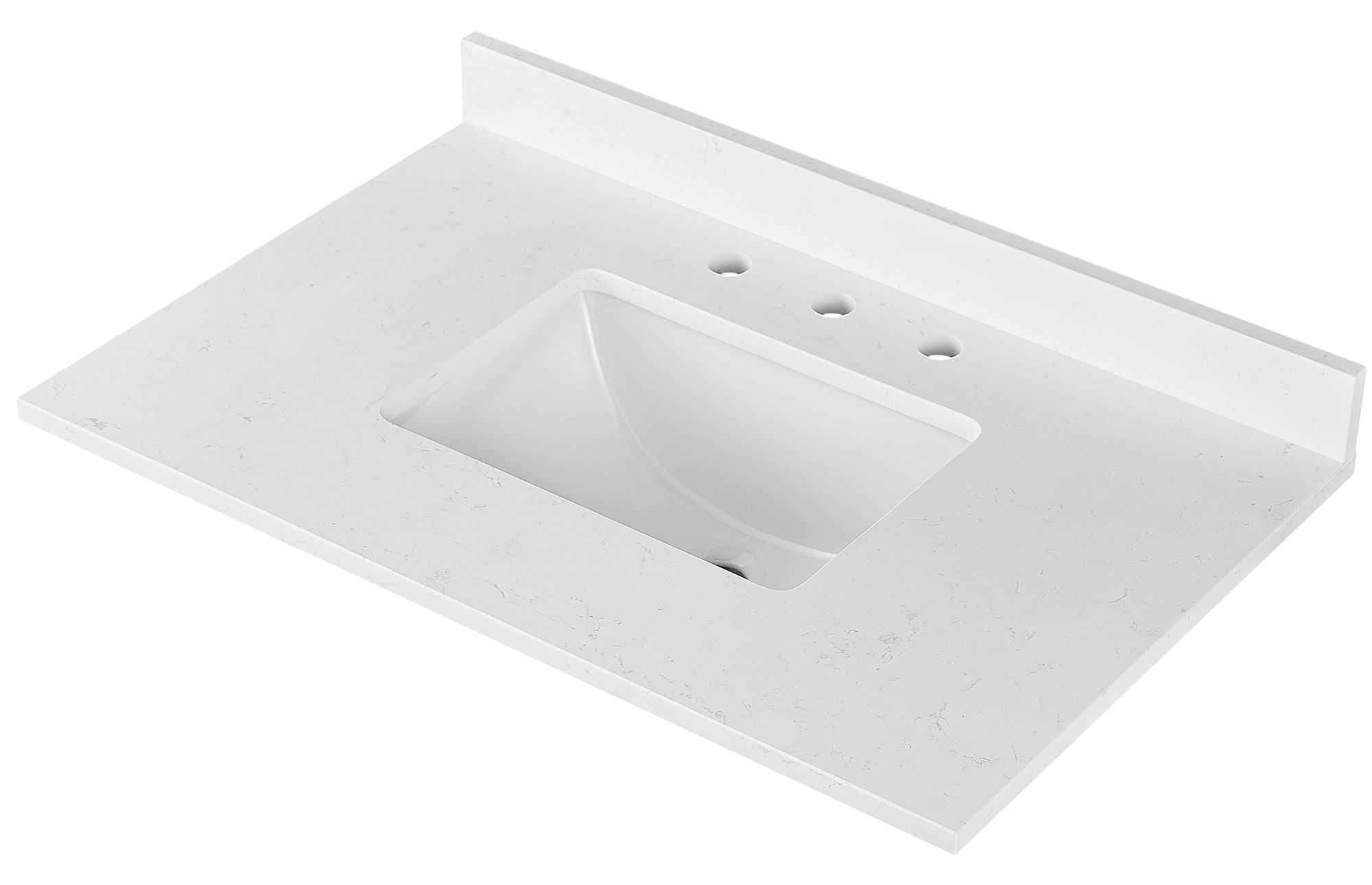 Amalfi 31"W x 22"D Ascot White Engineered Marble Vanity Top with Rectangular Undermount Bowl