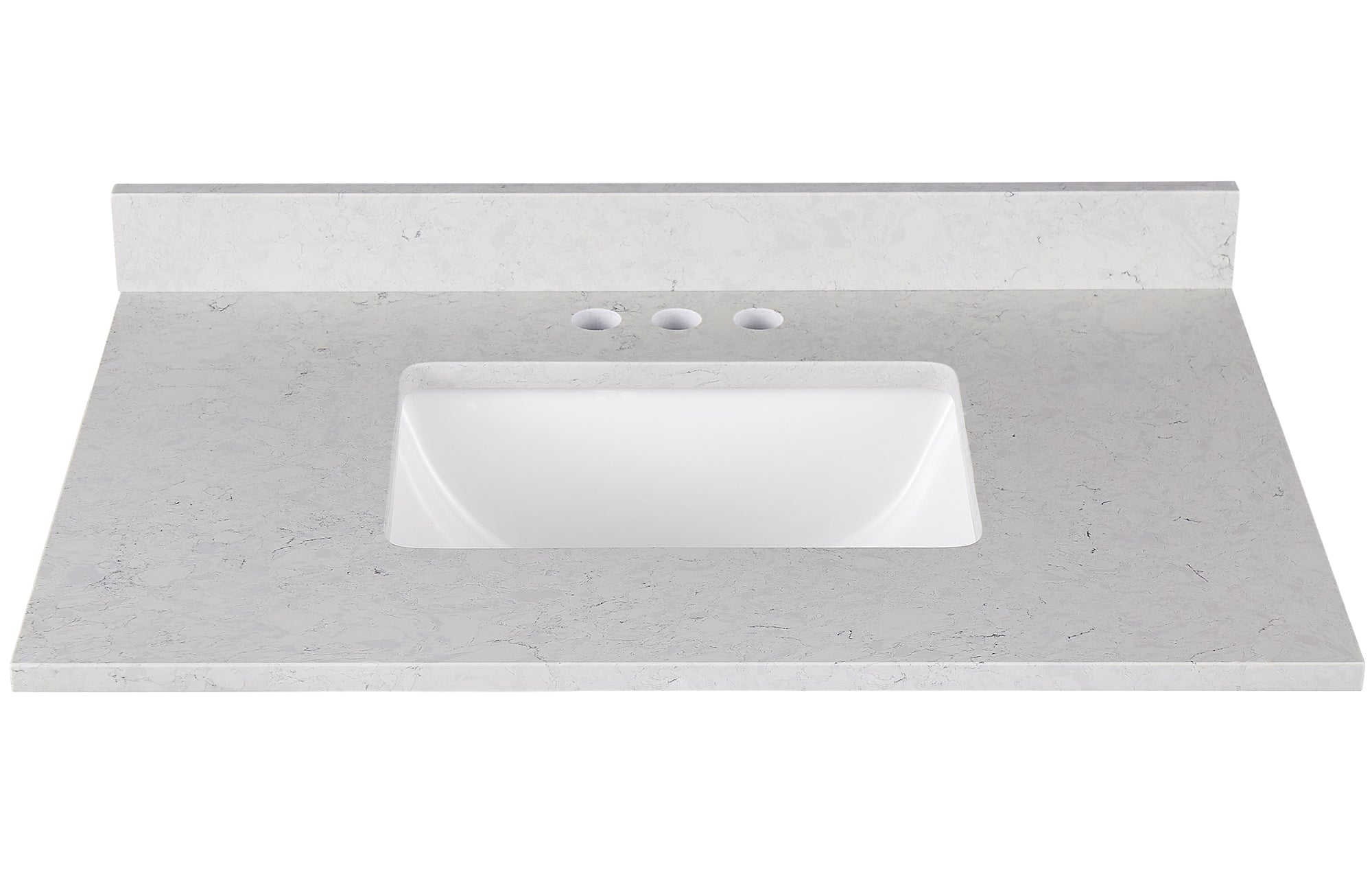 Amalfi 31"W x 22"D Ascot White Engineered Marble Vanity Top with Rectangular Undermount Bowl