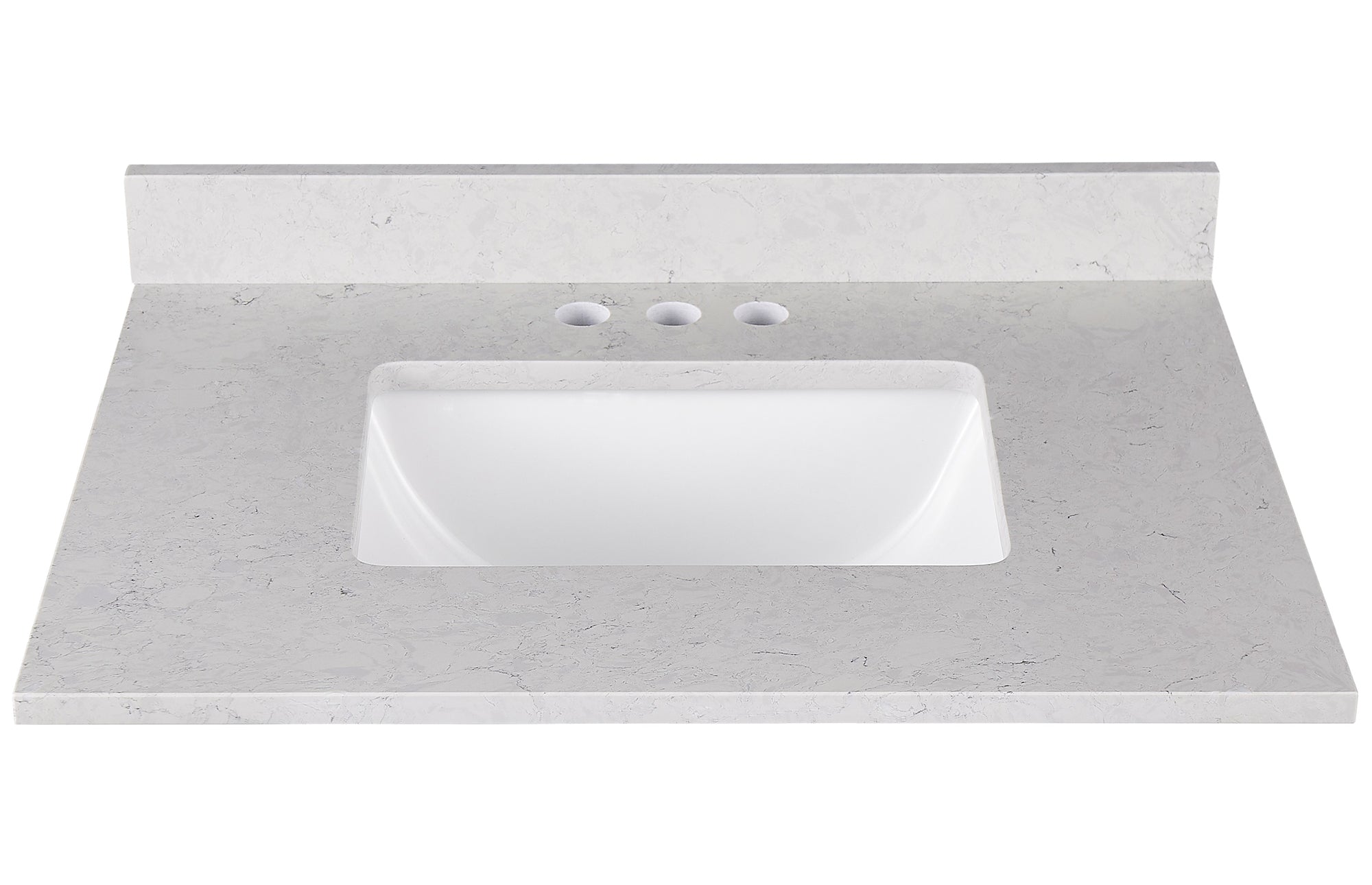 Amalfi 25"W x 22"D Ascot White Engineered Marble Vanity Top with Rectangular Undermount Bowl