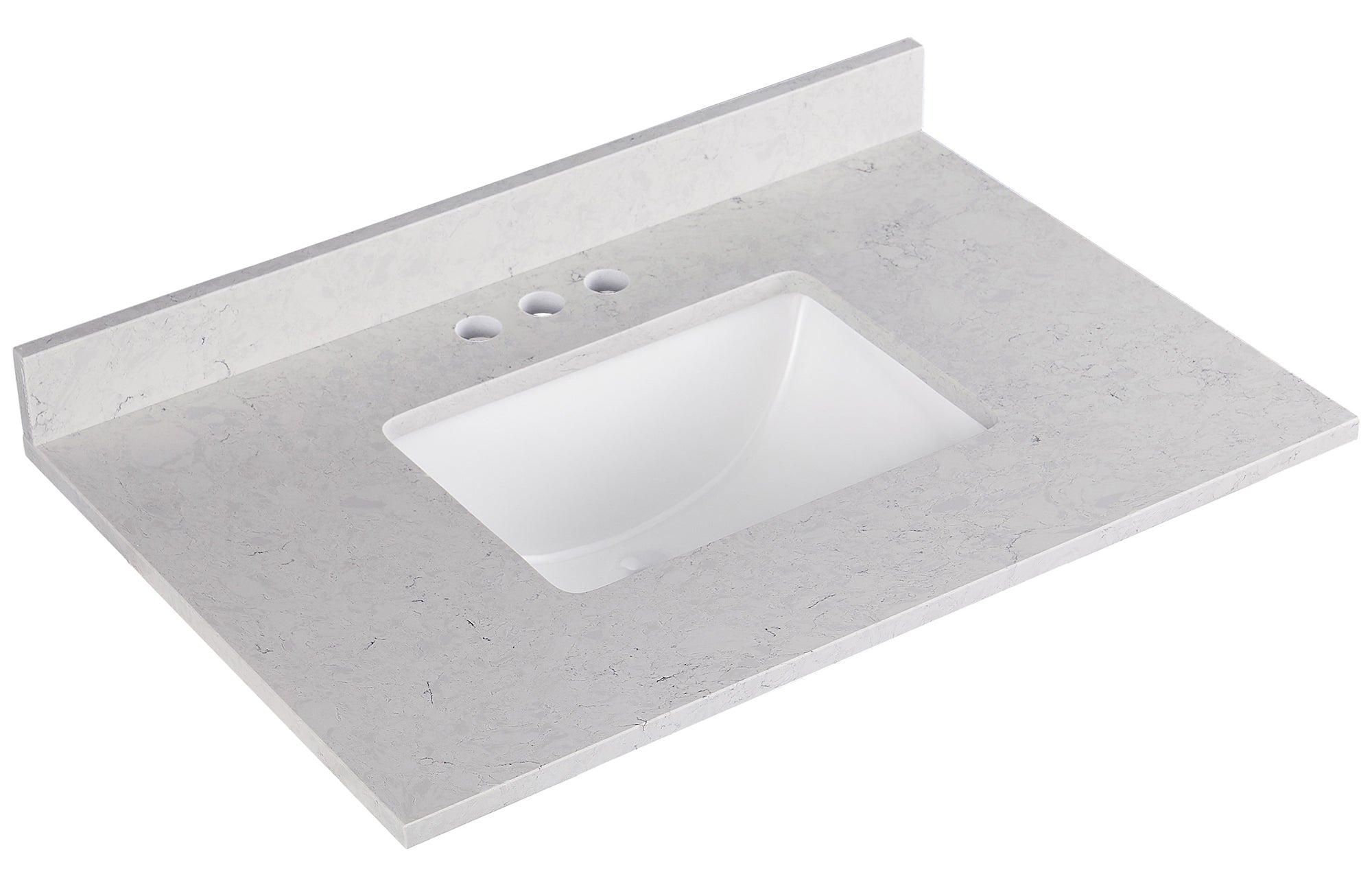 Amalfi 31"W x 22"D Ascot White Engineered Marble Vanity Top with Rectangular Undermount Bowl