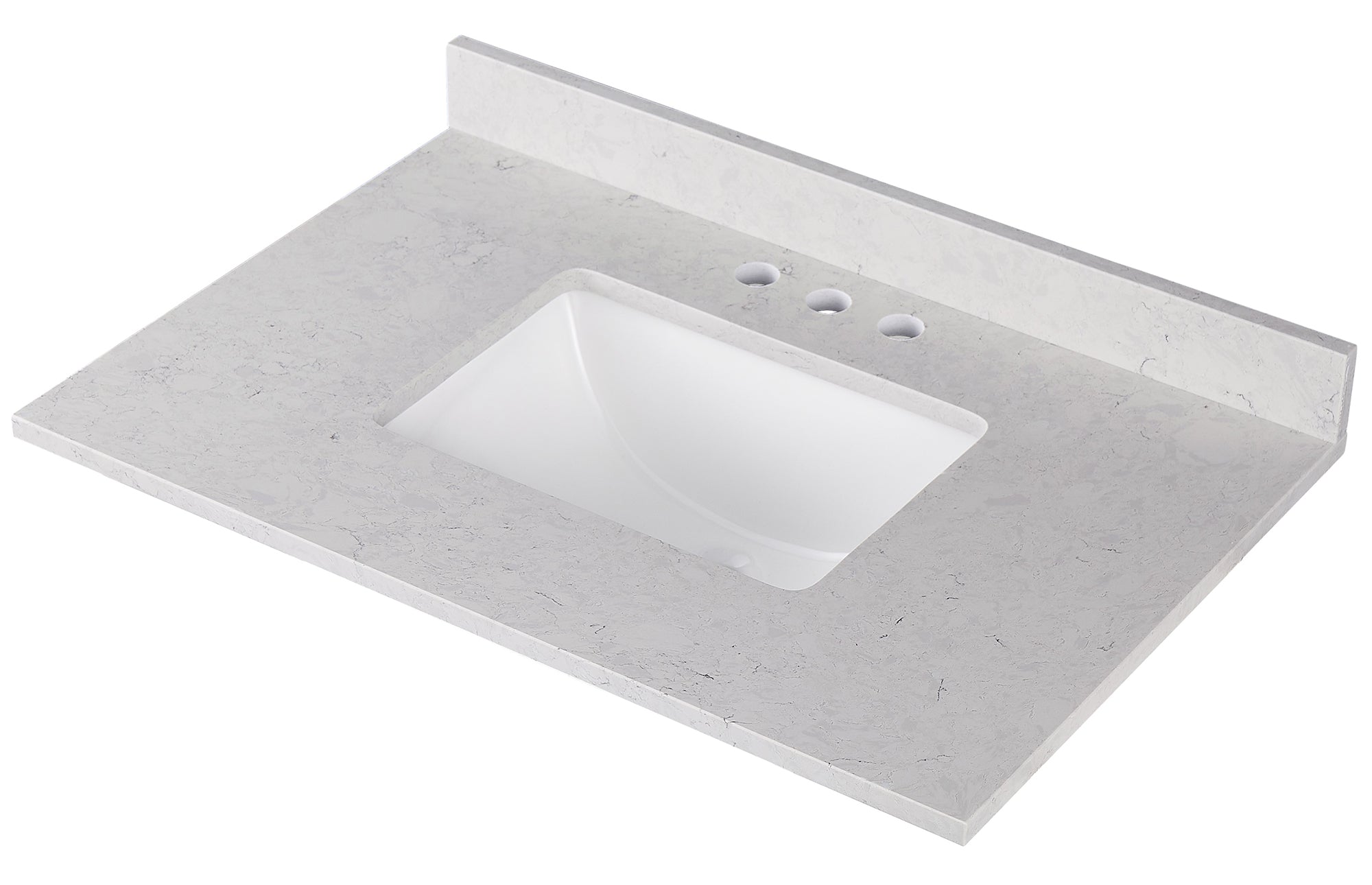 Amalfi 31"W x 22"D Ascot White Engineered Marble Vanity Top with Rectangular Undermount Bowl