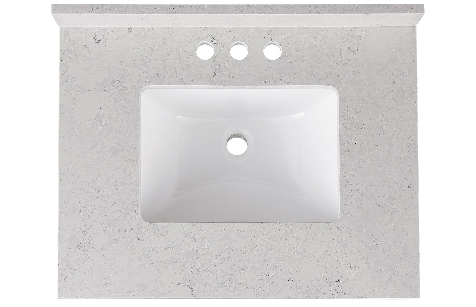 Amalfi 25"W x 22"D Ascot White Engineered Marble Vanity Top with Rectangular Undermount Bowl