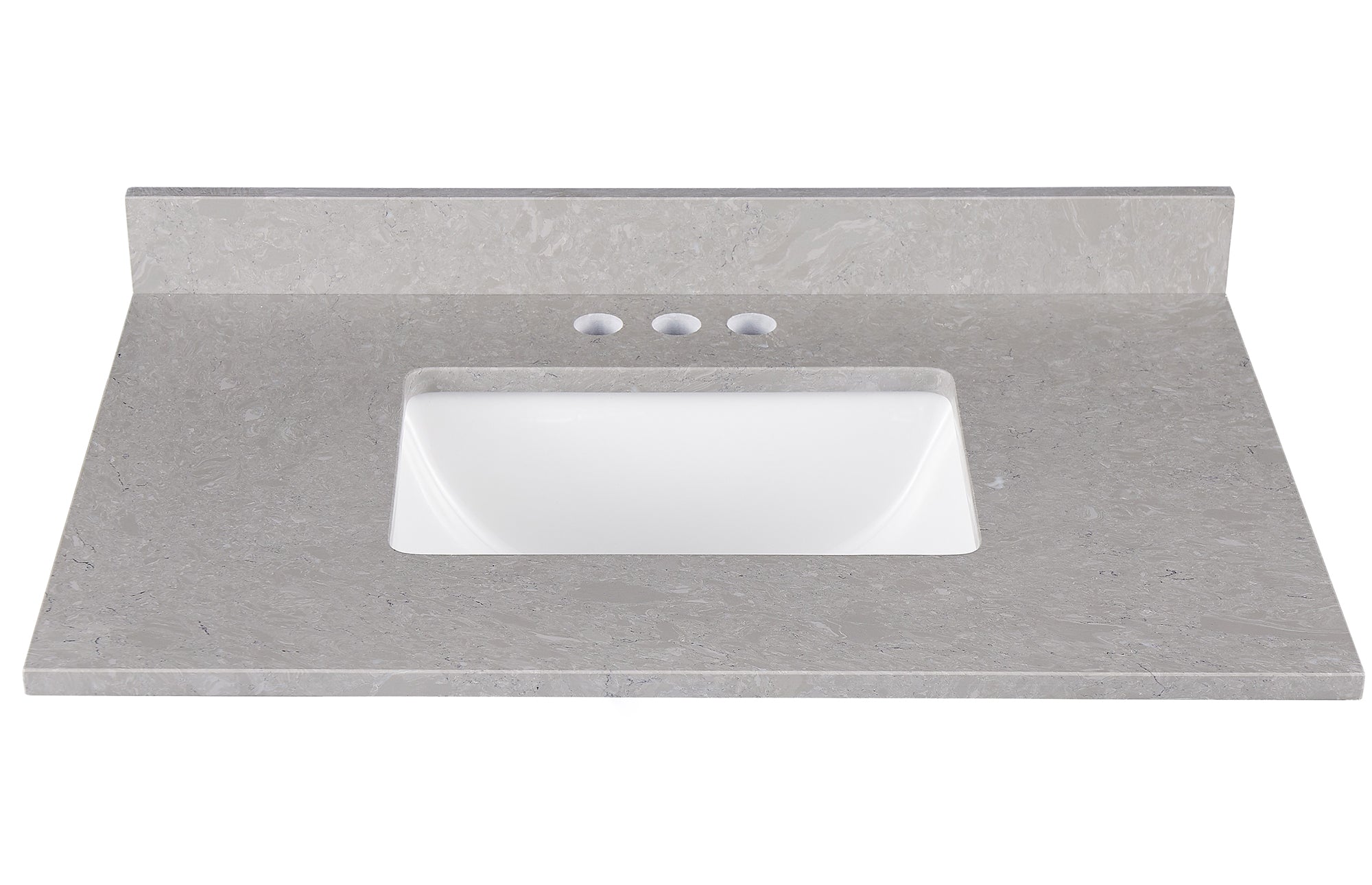 Amalfi 31"W x 22"D Ascot White Engineered Marble Vanity Top with Rectangular Undermount Bowl