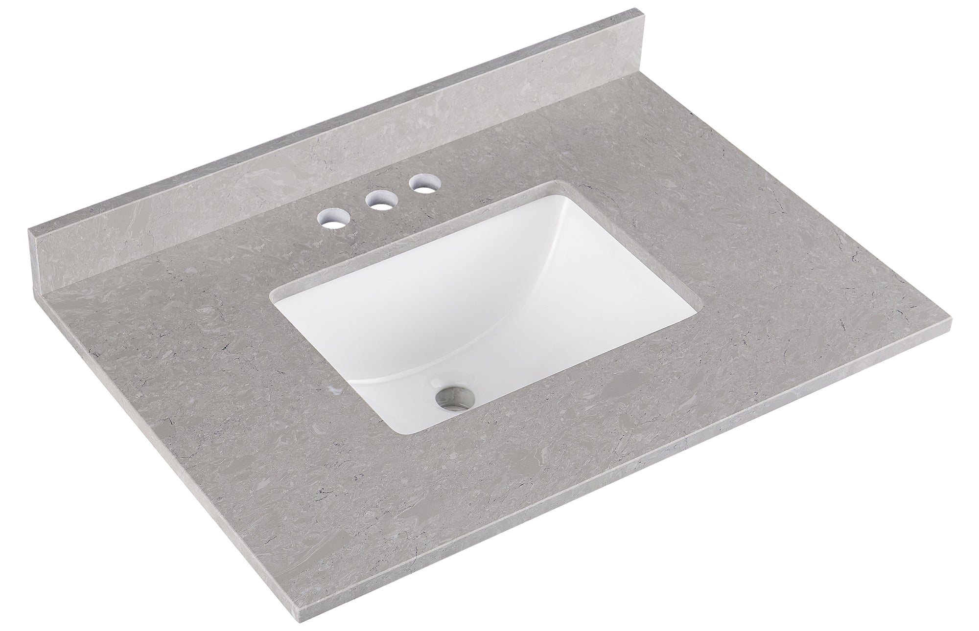 Amalfi 31"W x 22"D Ascot White Engineered Marble Vanity Top with Rectangular Undermount Bowl