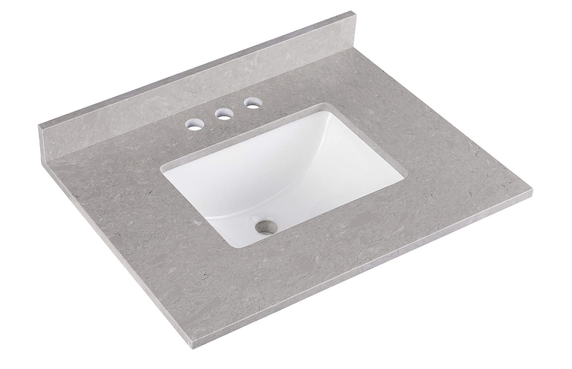 Amalfi 25"W x 22"D Ascot White Engineered Marble Vanity Top with Rectangular Undermount Bowl