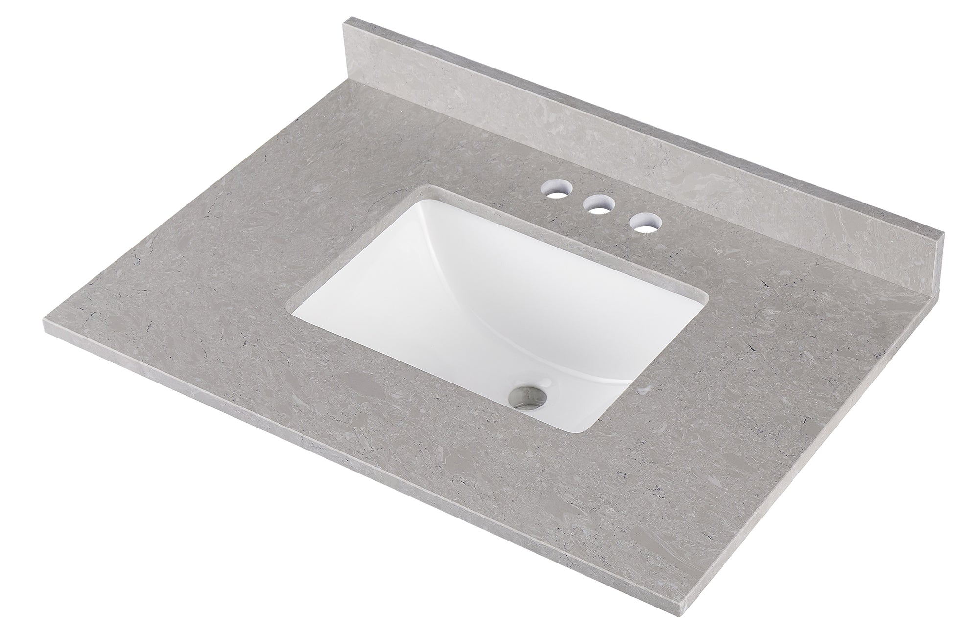 Amalfi 31"W x 22"D Ascot White Engineered Marble Vanity Top with Rectangular Undermount Bowl