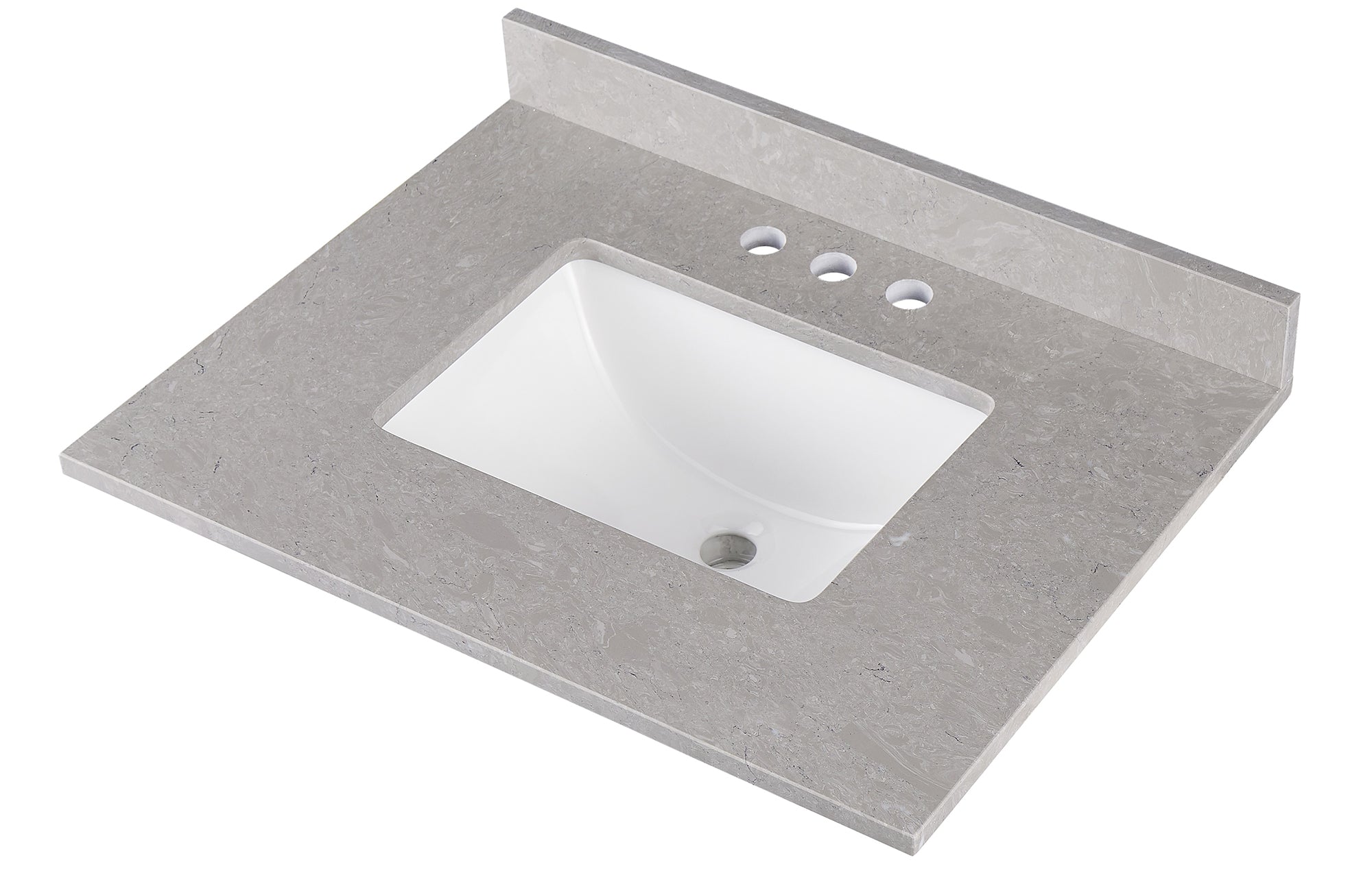 Amalfi 25"W x 22"D Ascot White Engineered Marble Vanity Top with Rectangular Undermount Bowl