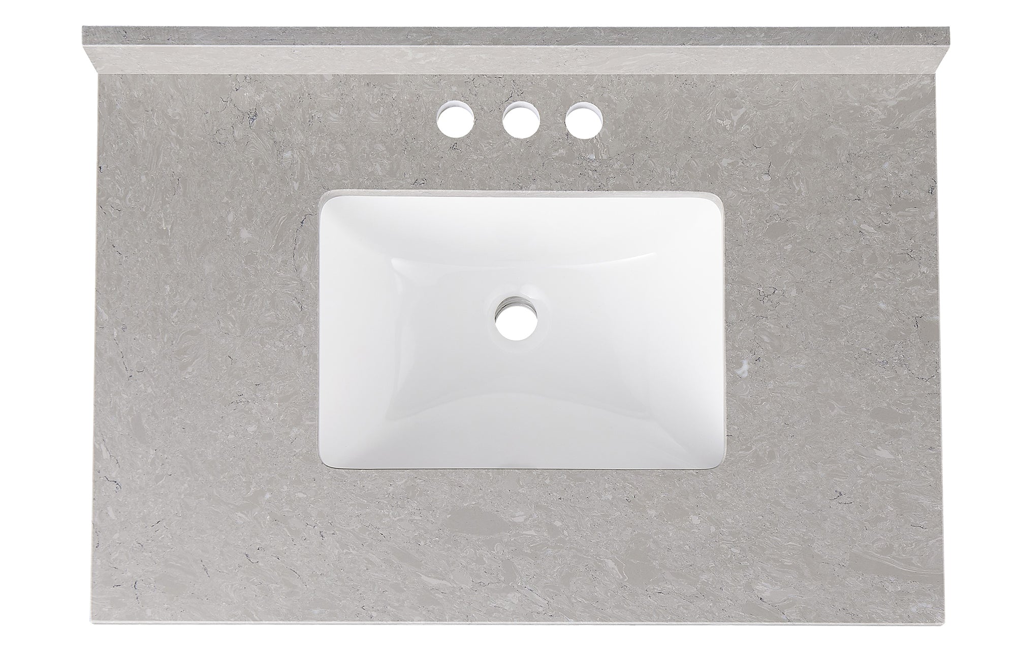 Amalfi 31"W x 22"D Ascot White Engineered Marble Vanity Top with Rectangular Undermount Bowl