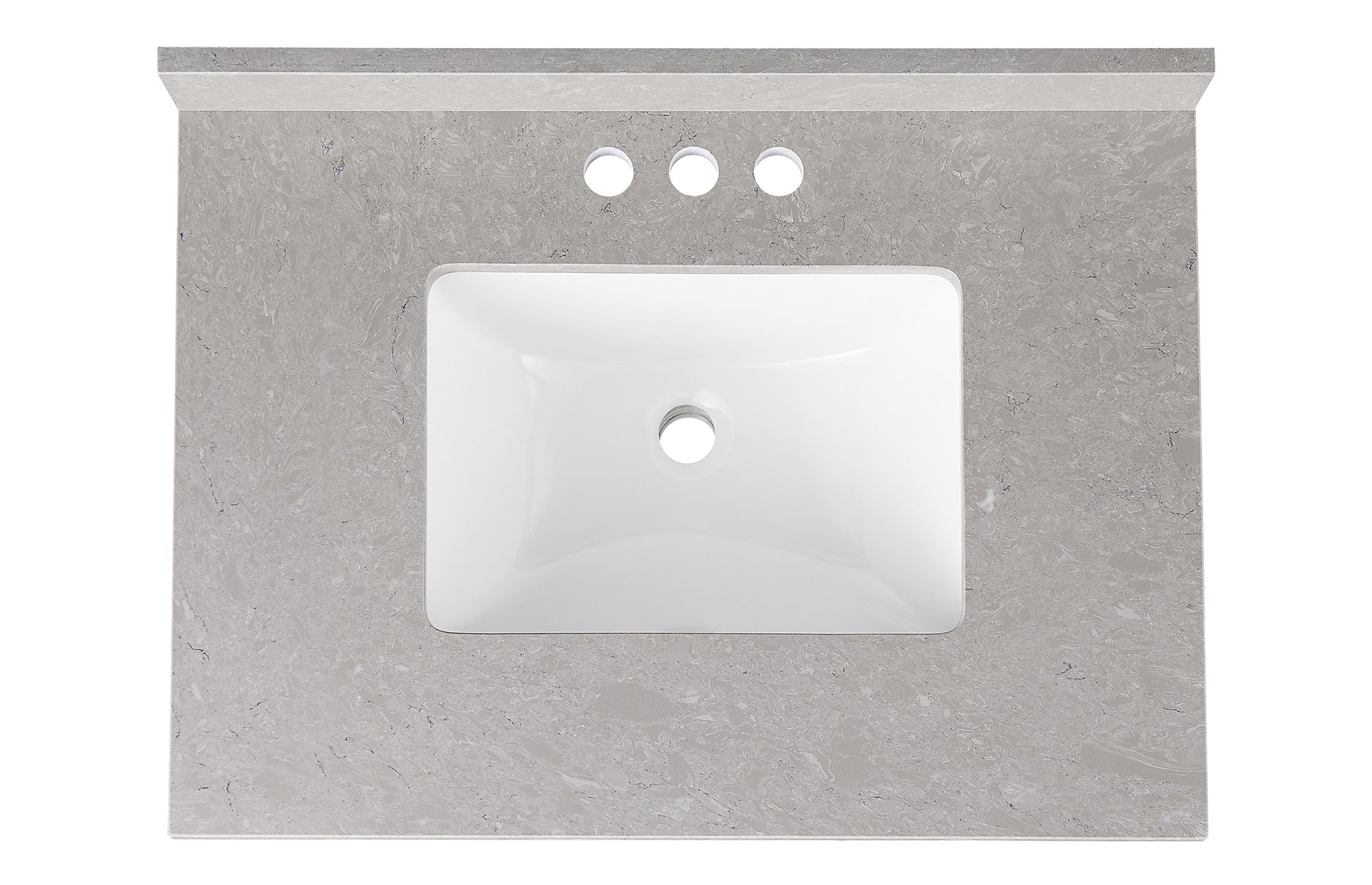 Amalfi 25"W x 22"D Ascot White Engineered Marble Vanity Top with Rectangular Undermount Bowl