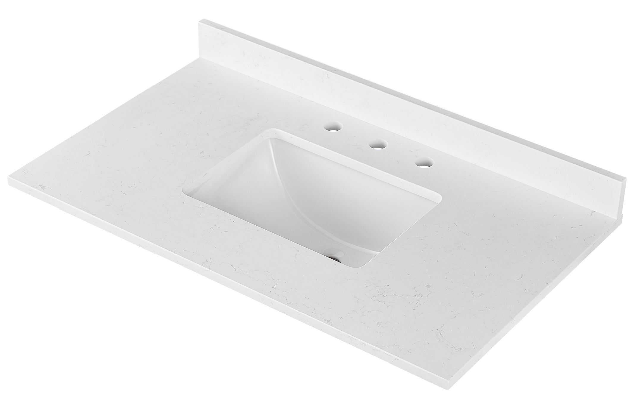 Amalfi 37"W x 22"D Ascot White Engineered Marble Vanity Top with Rectangular Undermount Bowl