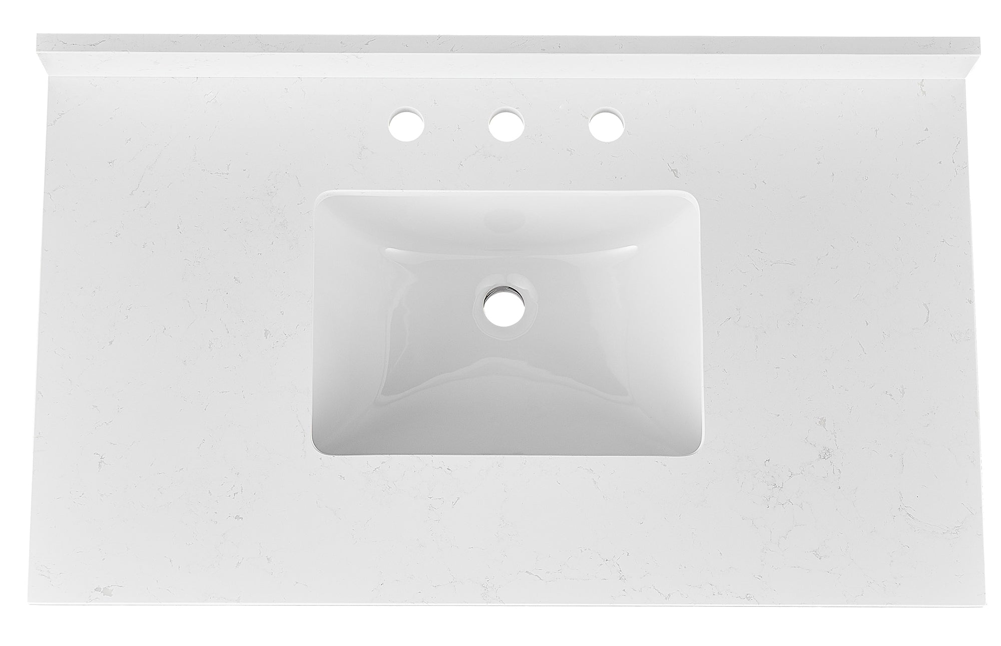 Amalfi 37"W x 22"D Ascot White Engineered Marble Vanity Top with Rectangular Undermount Bowl