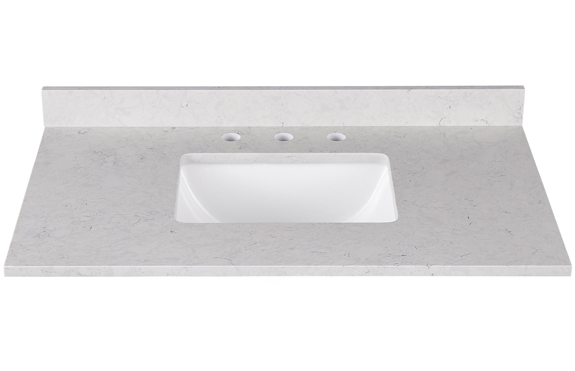 Amalfi 37"W x 22"D Ascot White Engineered Marble Vanity Top with Rectangular Undermount Bowl